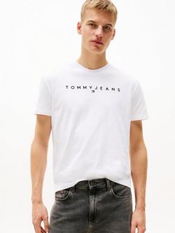 Tommy Jeans Linear Logo Embroidery T-Shirt, White