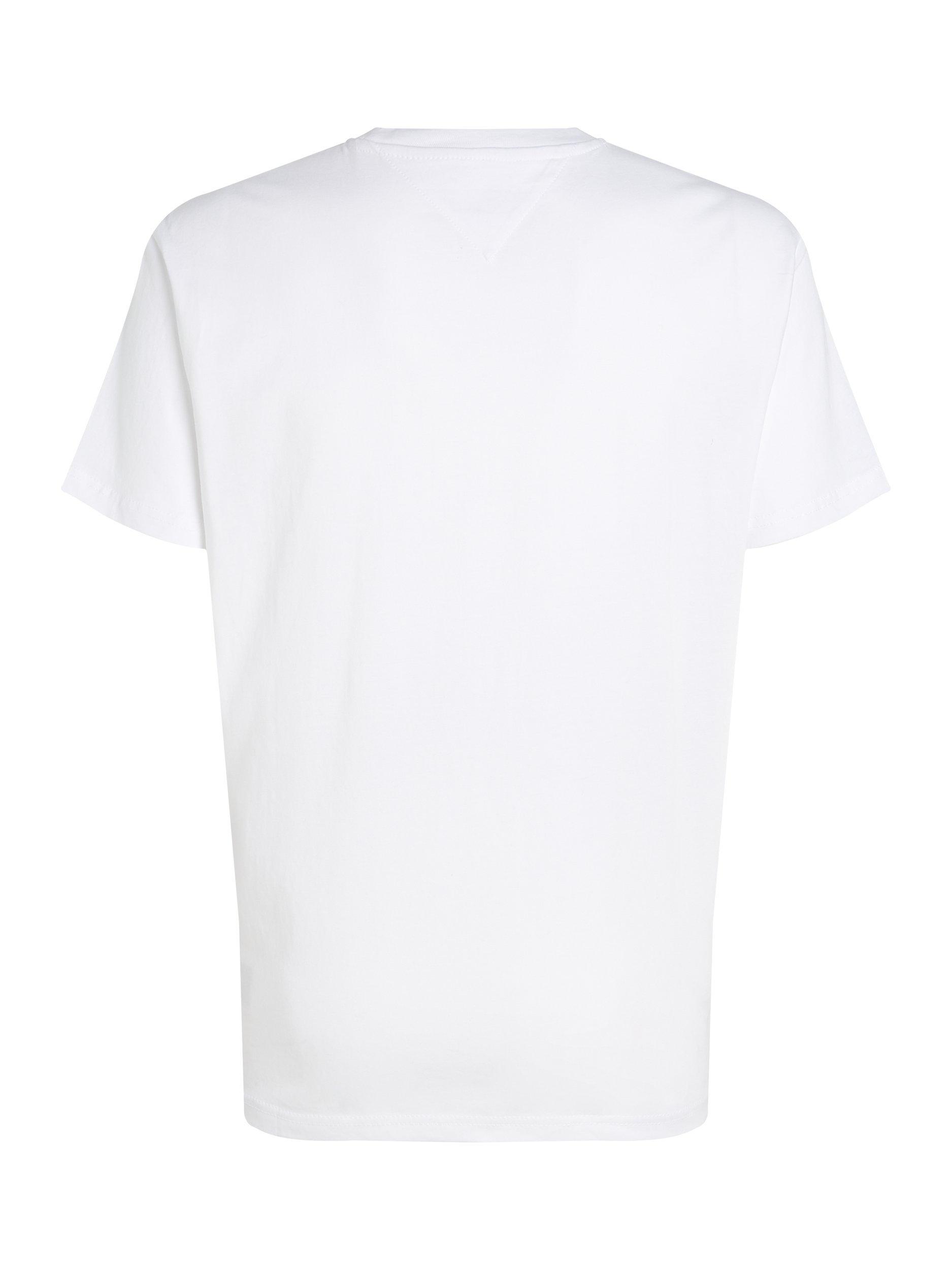 Product image 6 of 6, which shows Tommy Jeans Linear Logo Embroidery T-Shirt, White, XS