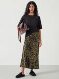 HUSH Simone Animal Print Slinky Midi Skirt