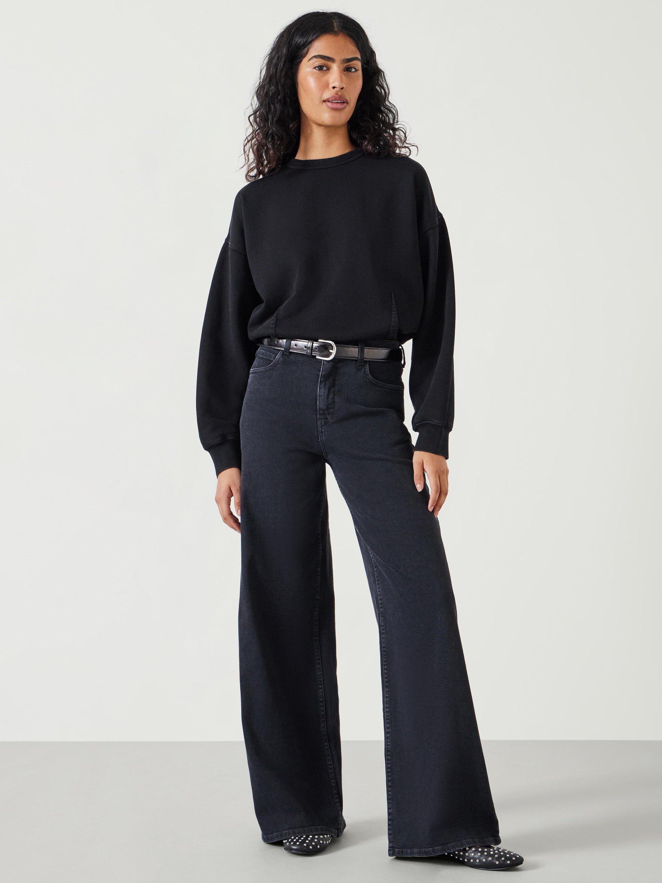 Product image 2 of 5, which shows HUSH Blair Dart Detail Sweatshirt, Washed Black, XS