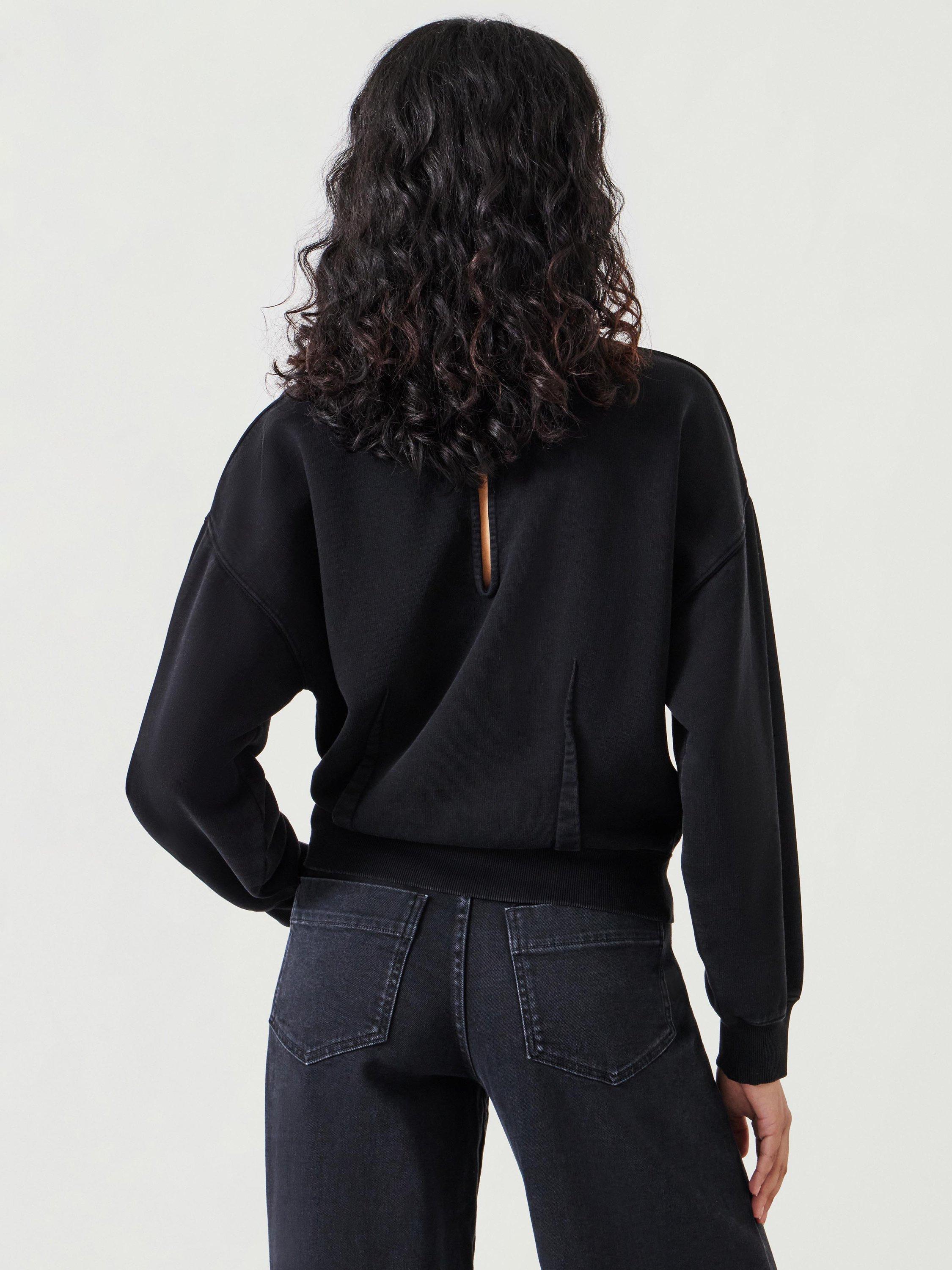 Product image 3 of 5, which shows HUSH Blair Dart Detail Sweatshirt, Washed Black, XS