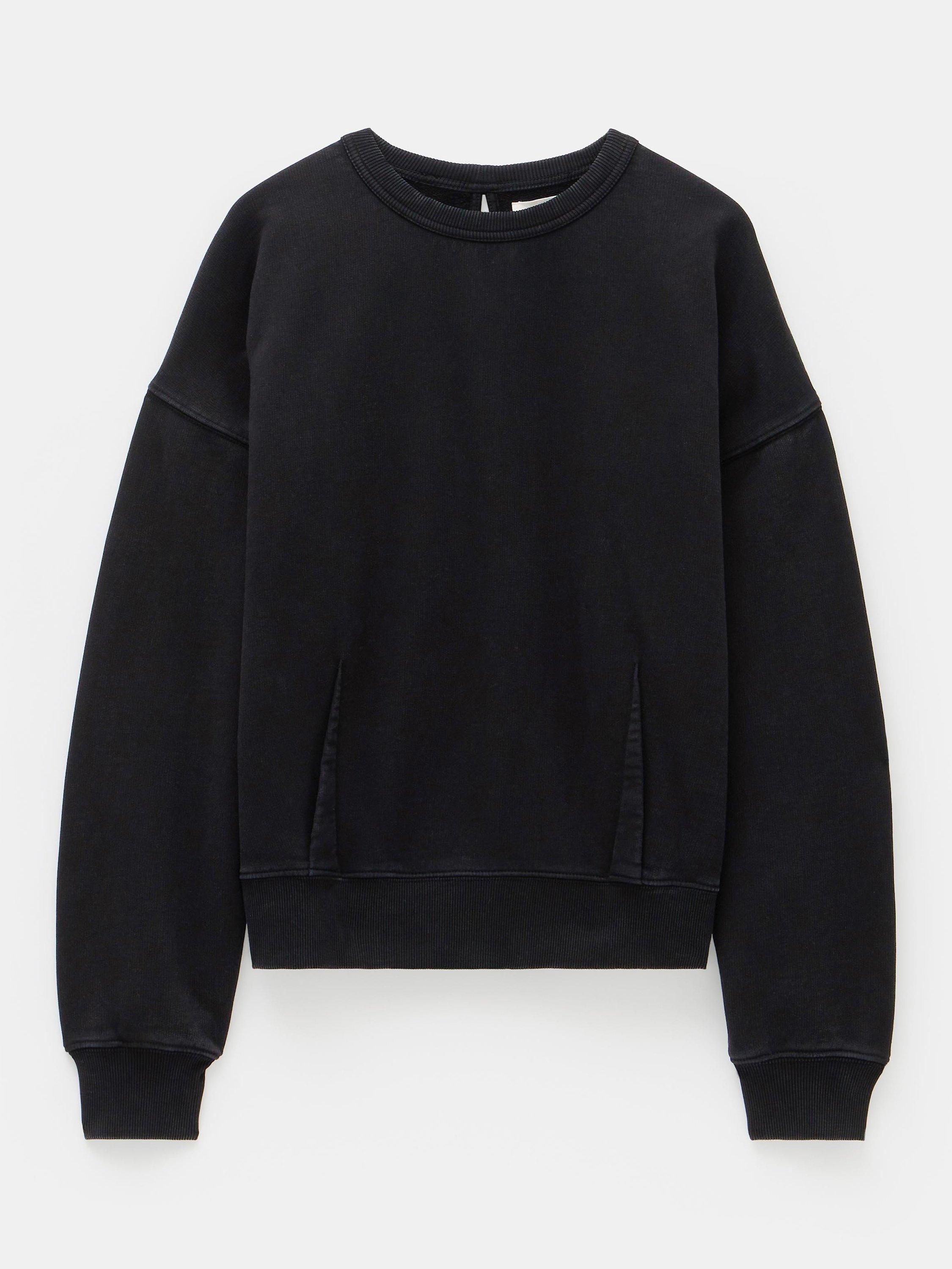 Product image 4 of 5, which shows HUSH Blair Dart Detail Sweatshirt, Washed Black, XS