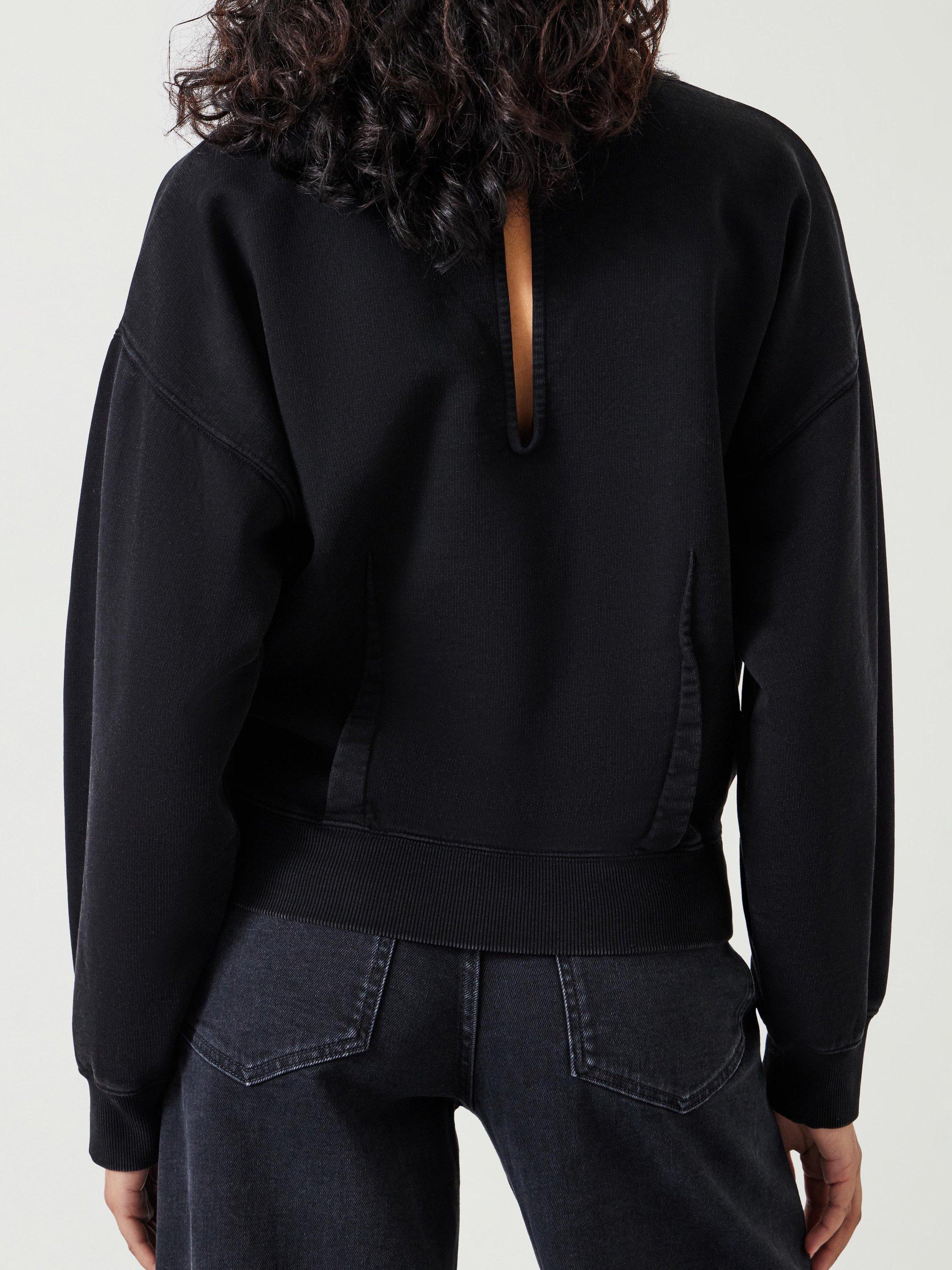 Product image 5 of 5, which shows HUSH Blair Dart Detail Sweatshirt, Washed Black, XS