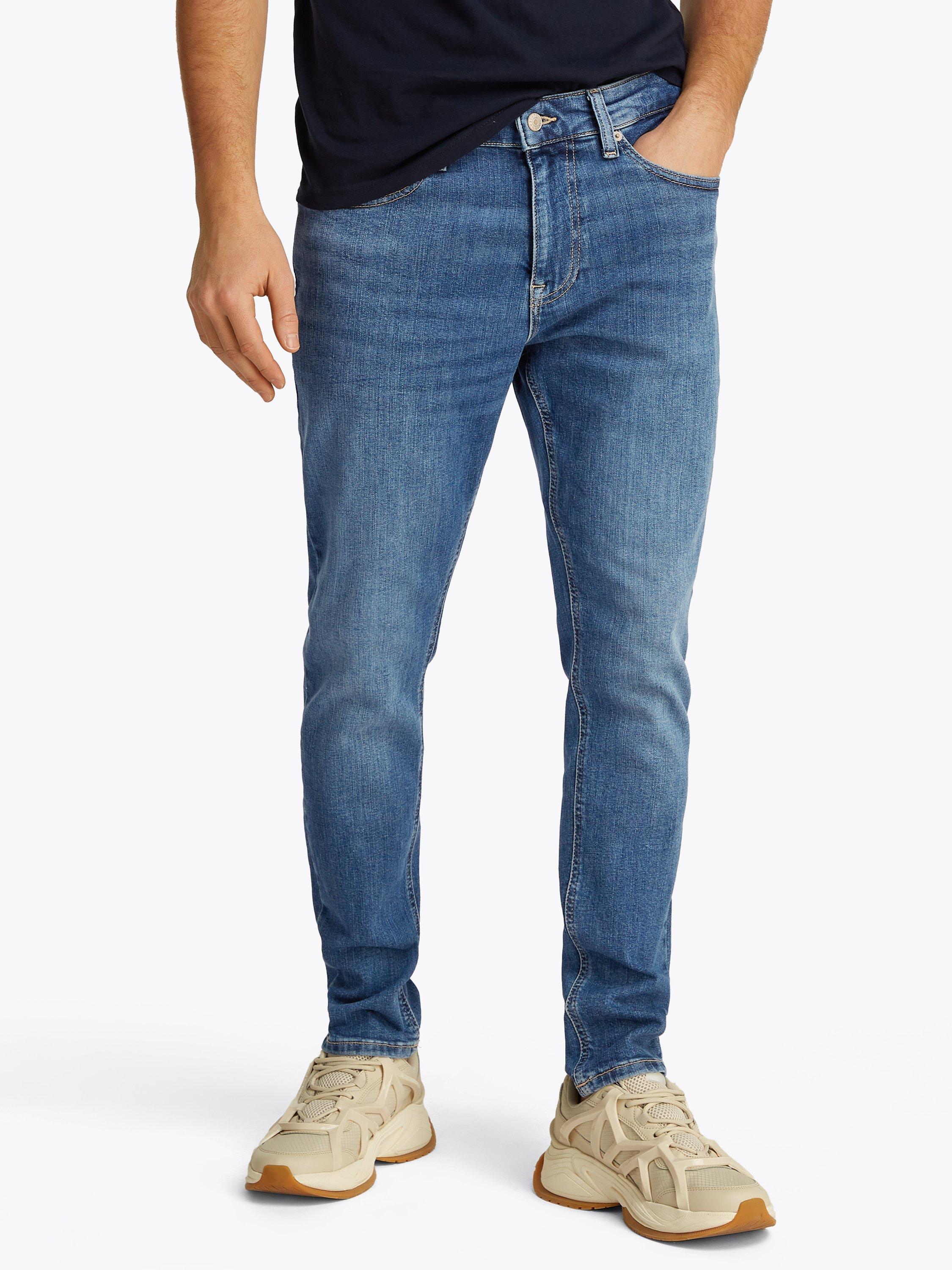 Product image 1 of 7, which shows Tommy Hilfiger Austin Slim Fit Tapered Jeans, Medium Blue, 30S