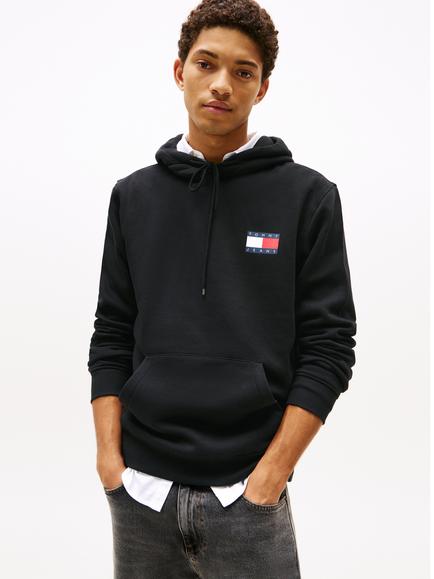 Tommy Jeans Tommy Badge Terry Fleece Hoodie, Black