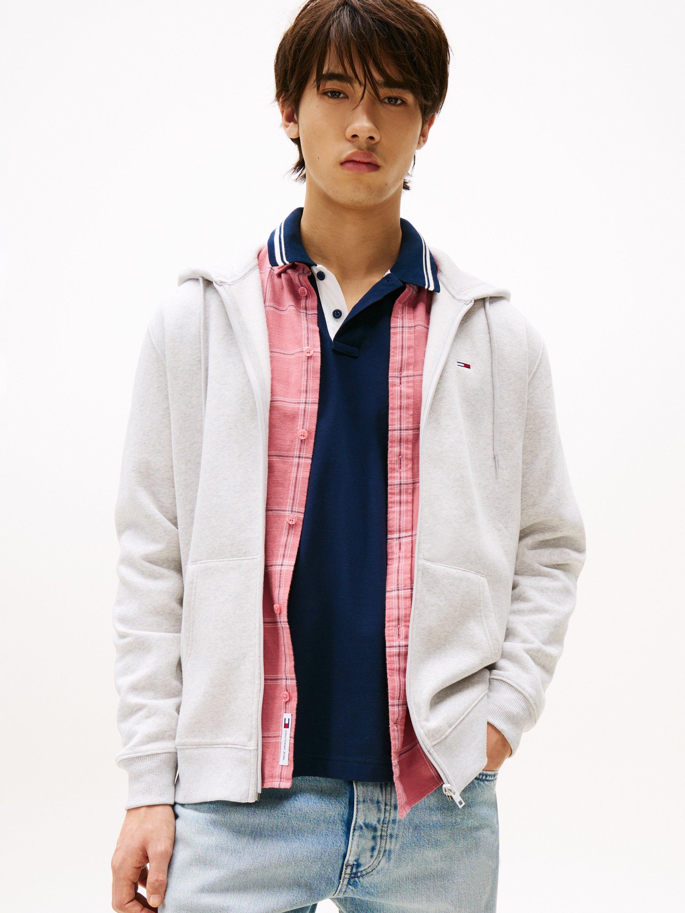 Product image 1 of 3, which shows Tommy Jeans Cotton Blend Hoodie, Silver Grey Heather, XS