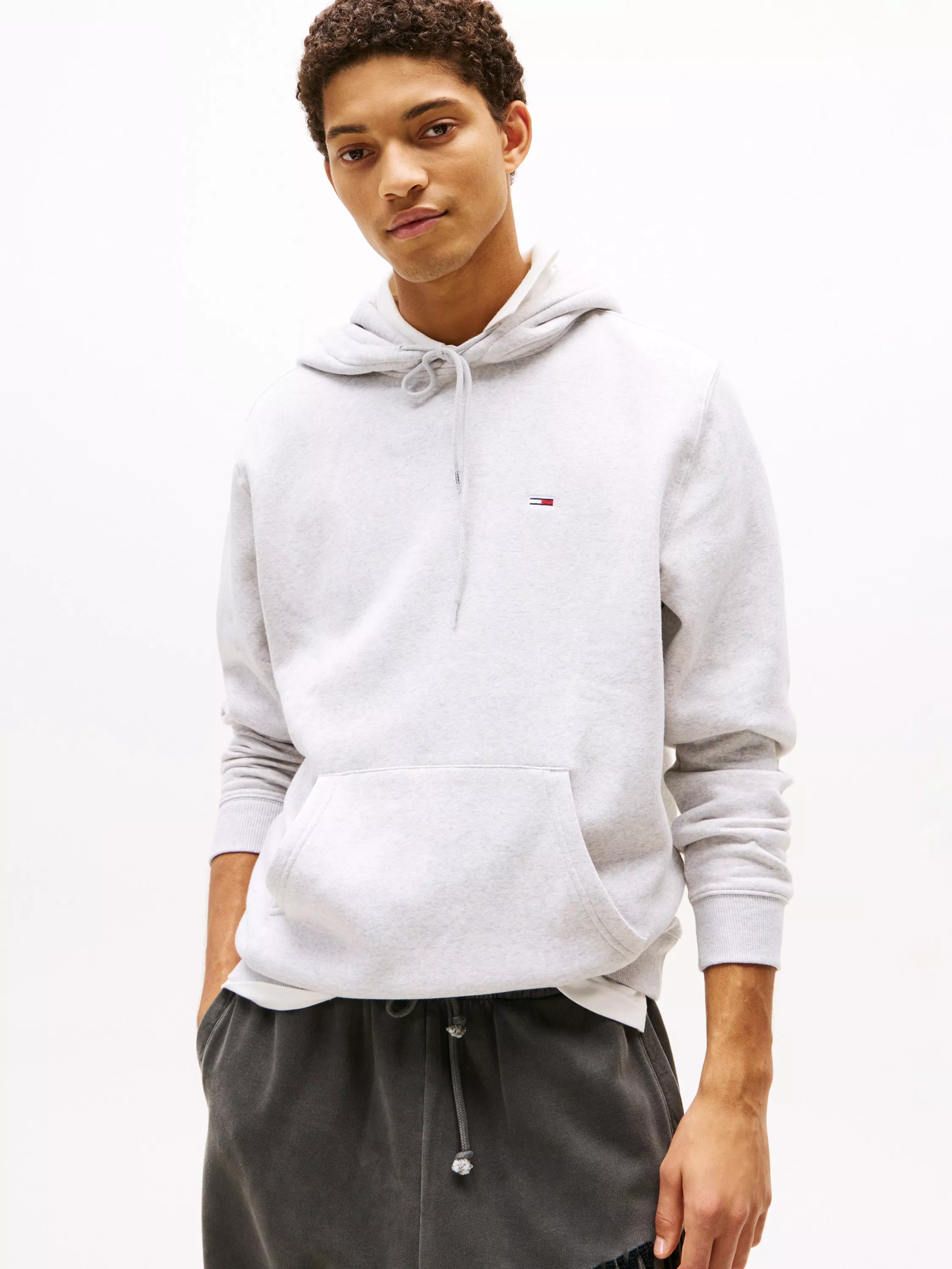 Grey tommy jeans hoodie hotsell