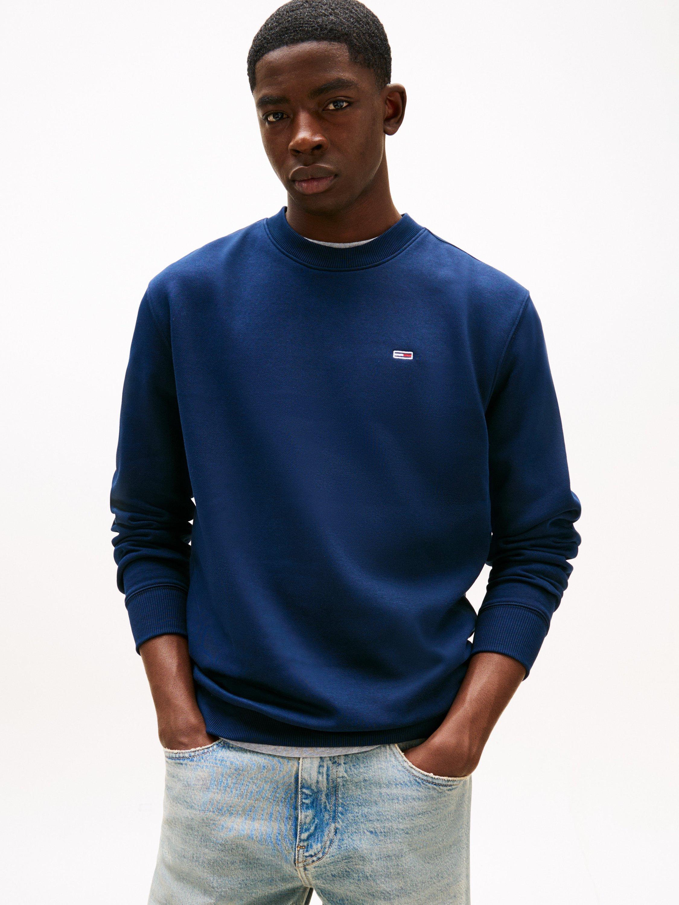 Product image 1 of 3, which shows Tommy Jeans Regular Fit Crew Neck Sweatshirt, Dark Night Navy, XS
