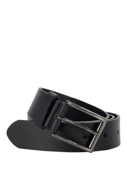 Dune London Odessans Leather Belt, Black-leather