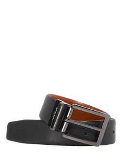 Dune London Opra Leather Reversible Belt, Brown/Tan