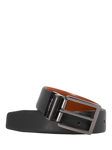 Dune London Opra Leather Reversible Belt, Brown/Tan