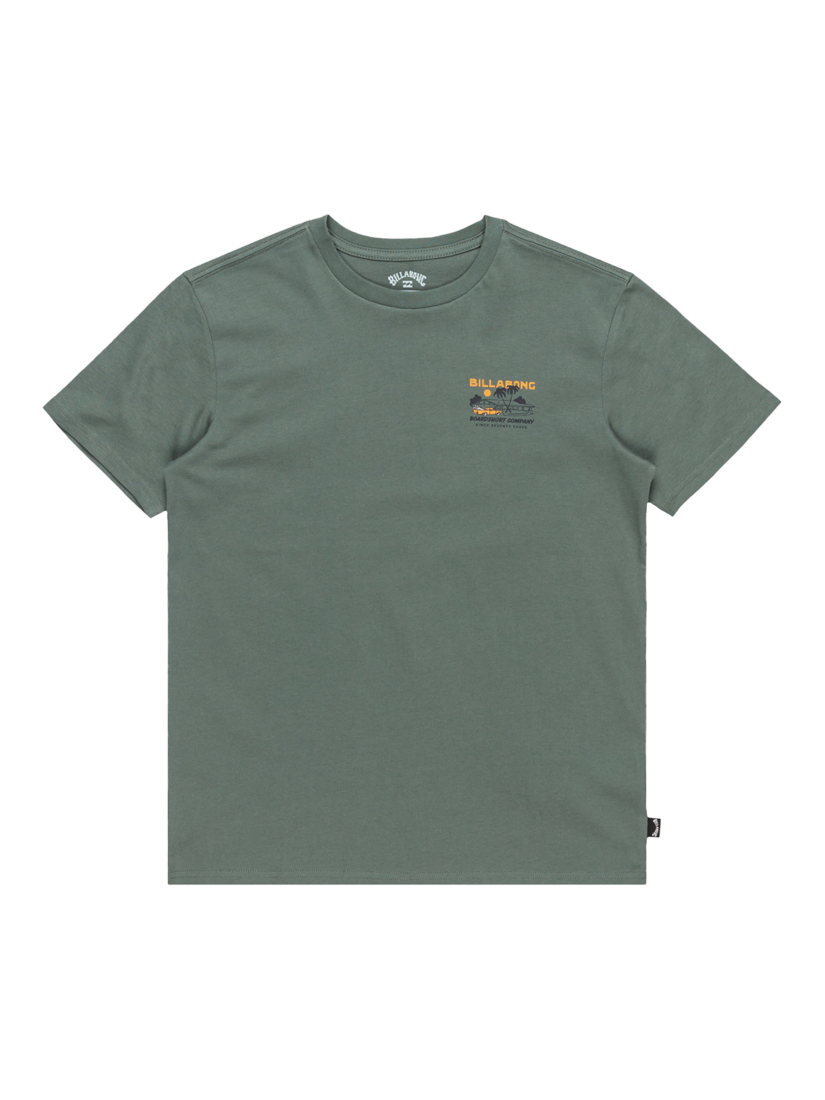 Product image 1 of 2, which shows Billabong Kids' Cotton Palm Springs Short Sleeve T-Shirt, Dark Slate, 10 years