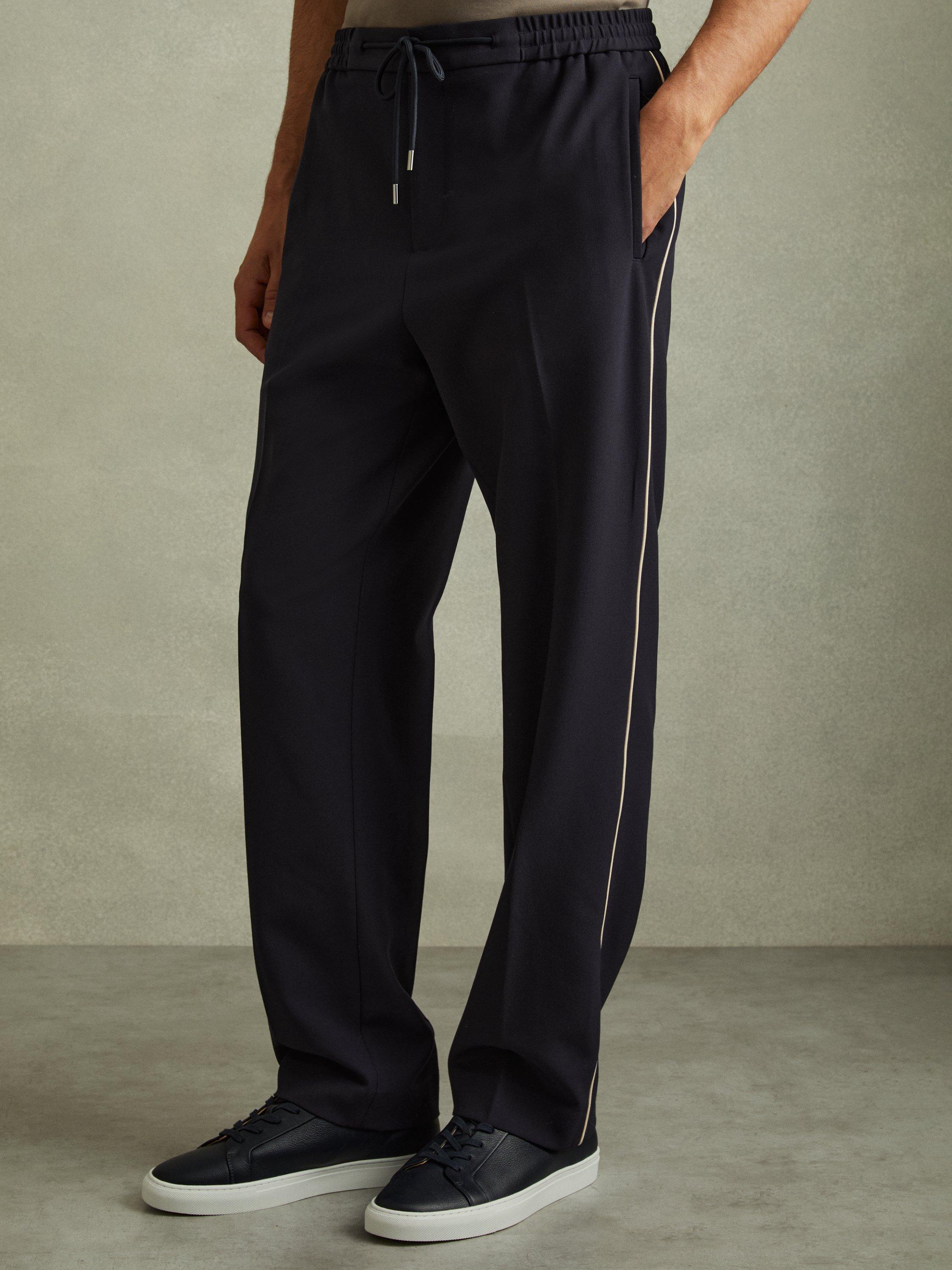 Reiss Roy Relaxed Contrast Pipe Detail Trousers