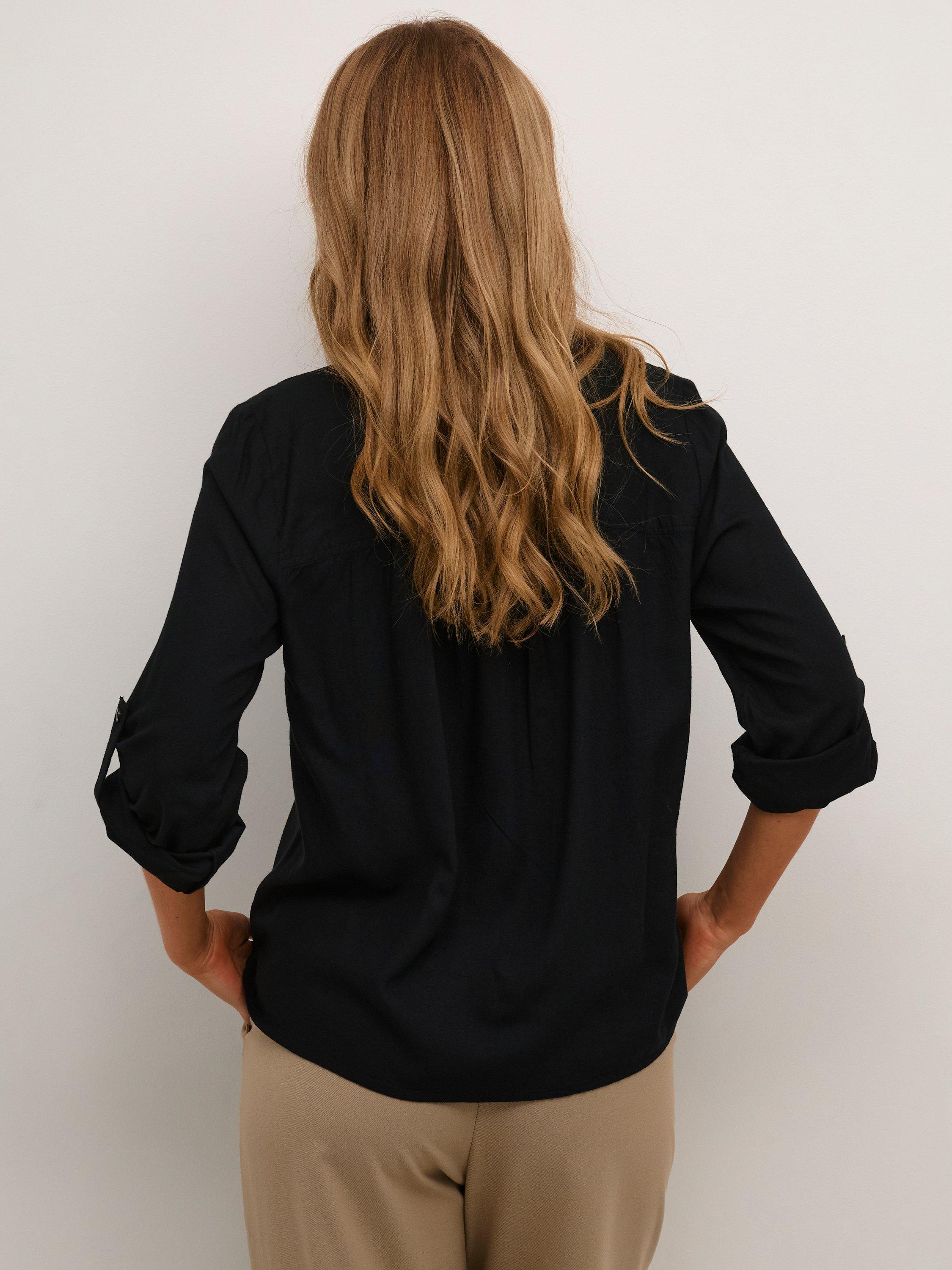 Product image 2 of 6, which shows KAFFE Milia Blouse, Black, 8