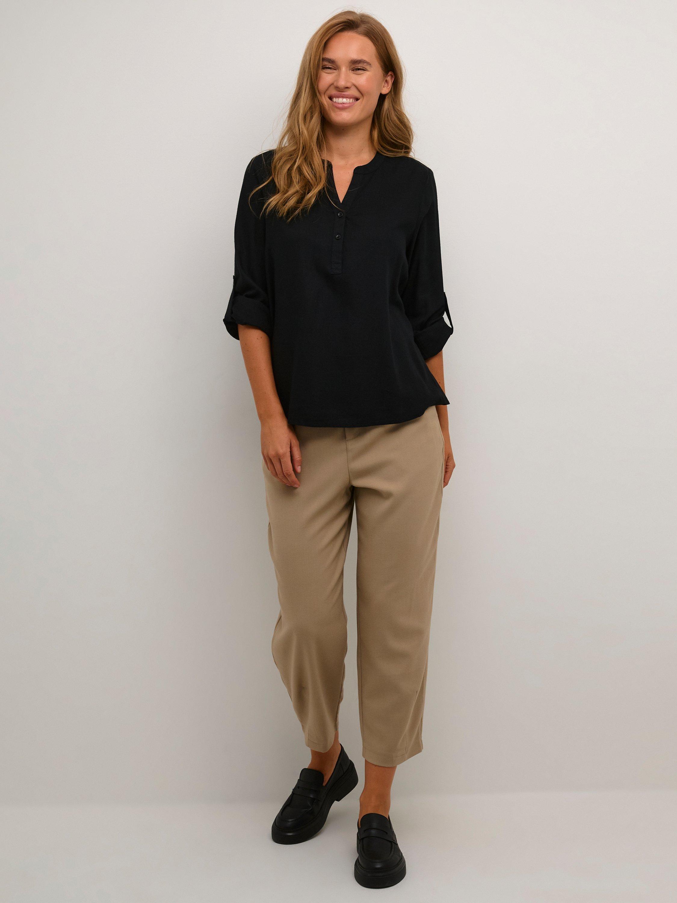 Product image 3 of 6, which shows KAFFE Milia Blouse, Black, 8