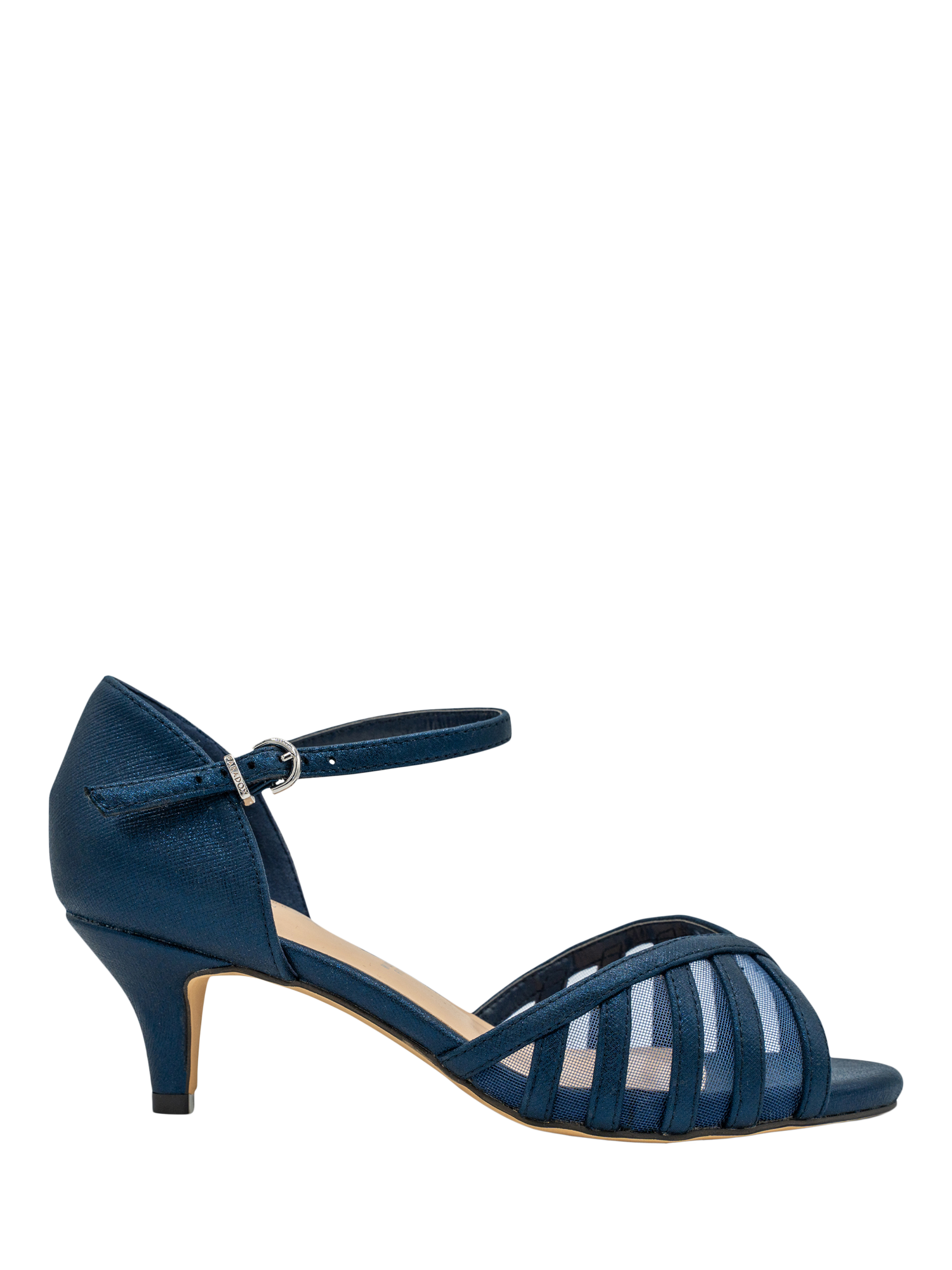 Product image 1 of 5, which shows Paradox London Evelyn Wide Fit Heeled Sandals, Navy, 3