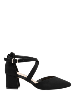 Paradox London Ffion Wide Fit Block Heel Court Shoe, Black