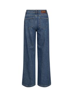 MOS MOSH Dara Lititi High Waisted Wide Leg Jeans, Dark Blue - view 2, Dark Blue