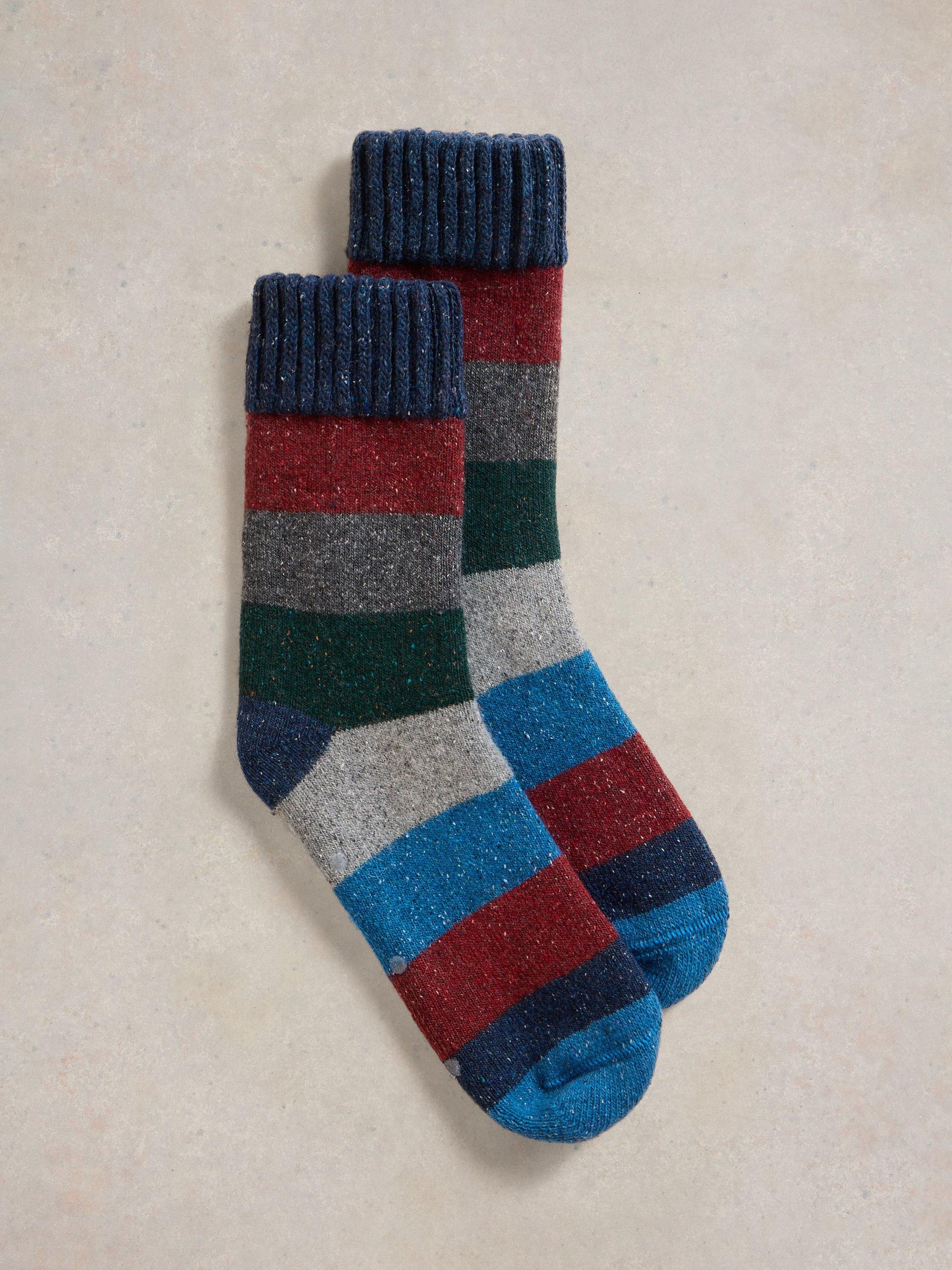 White Stuff Neppy Stripe Loopback Socks, Multi