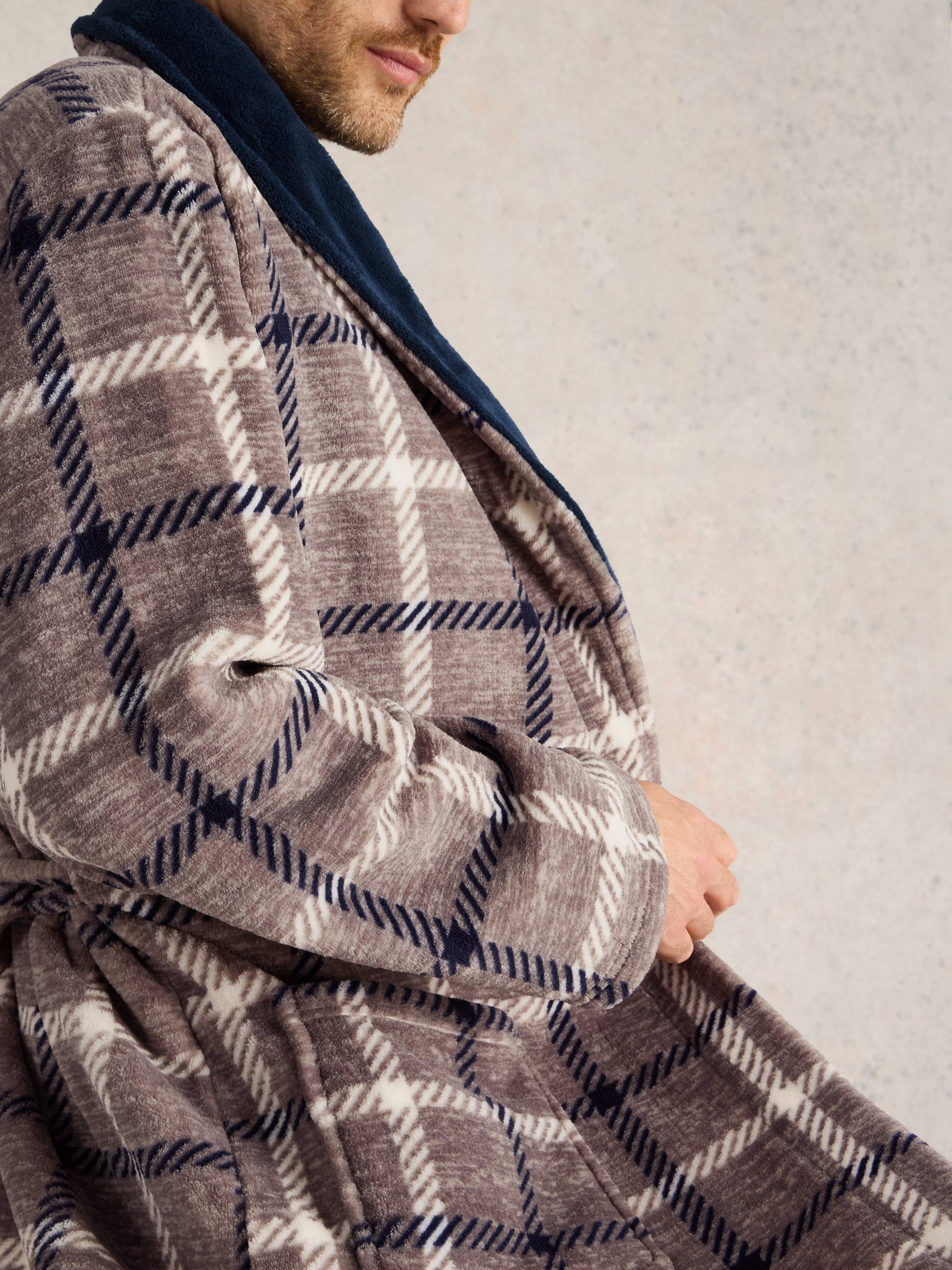 Product image 3 of 6, which shows White Stuff Check Robe, Grey Mlt, XXS
