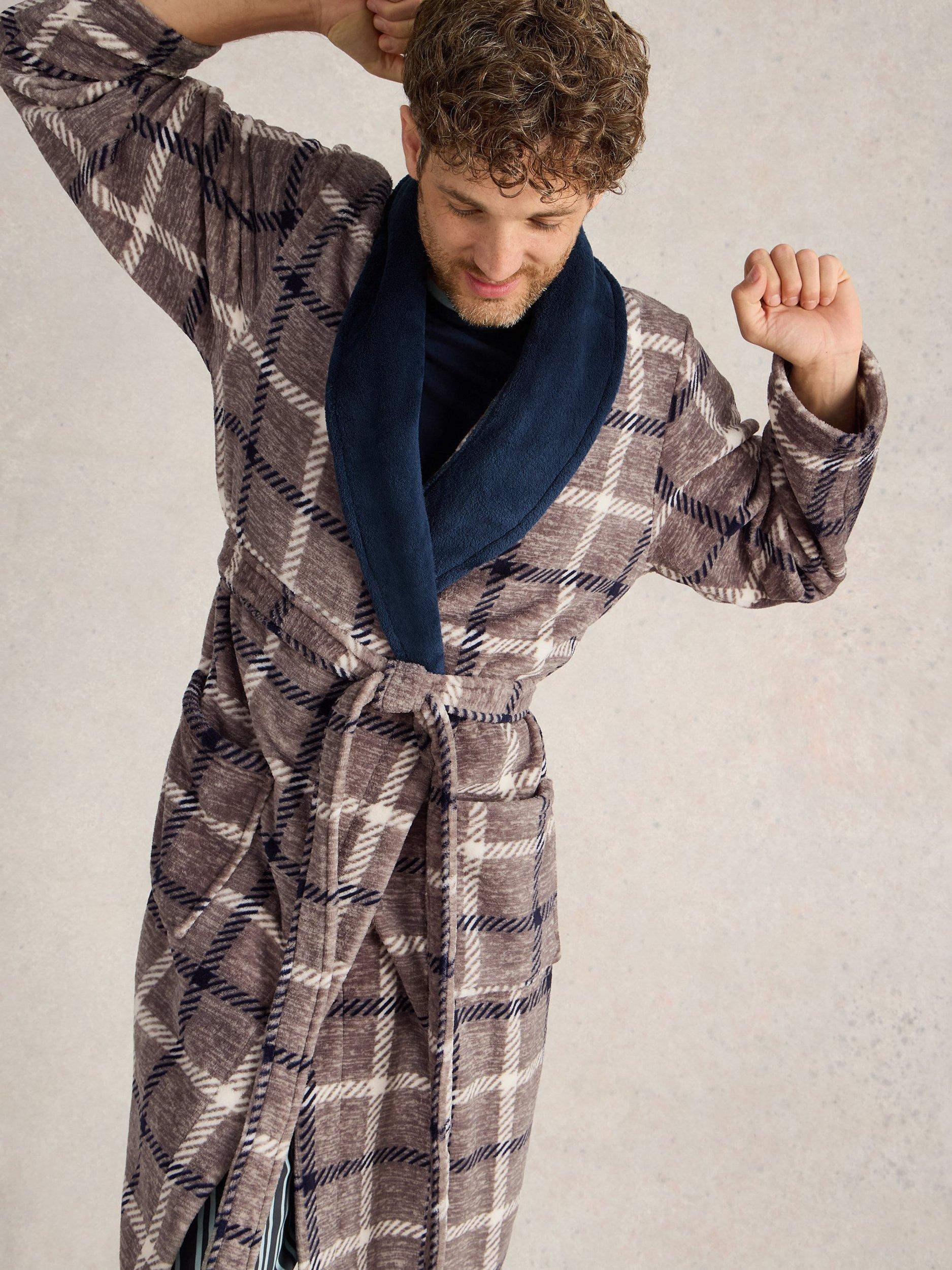 Product image 4 of 6, which shows White Stuff Check Robe, Grey Mlt, XXS
