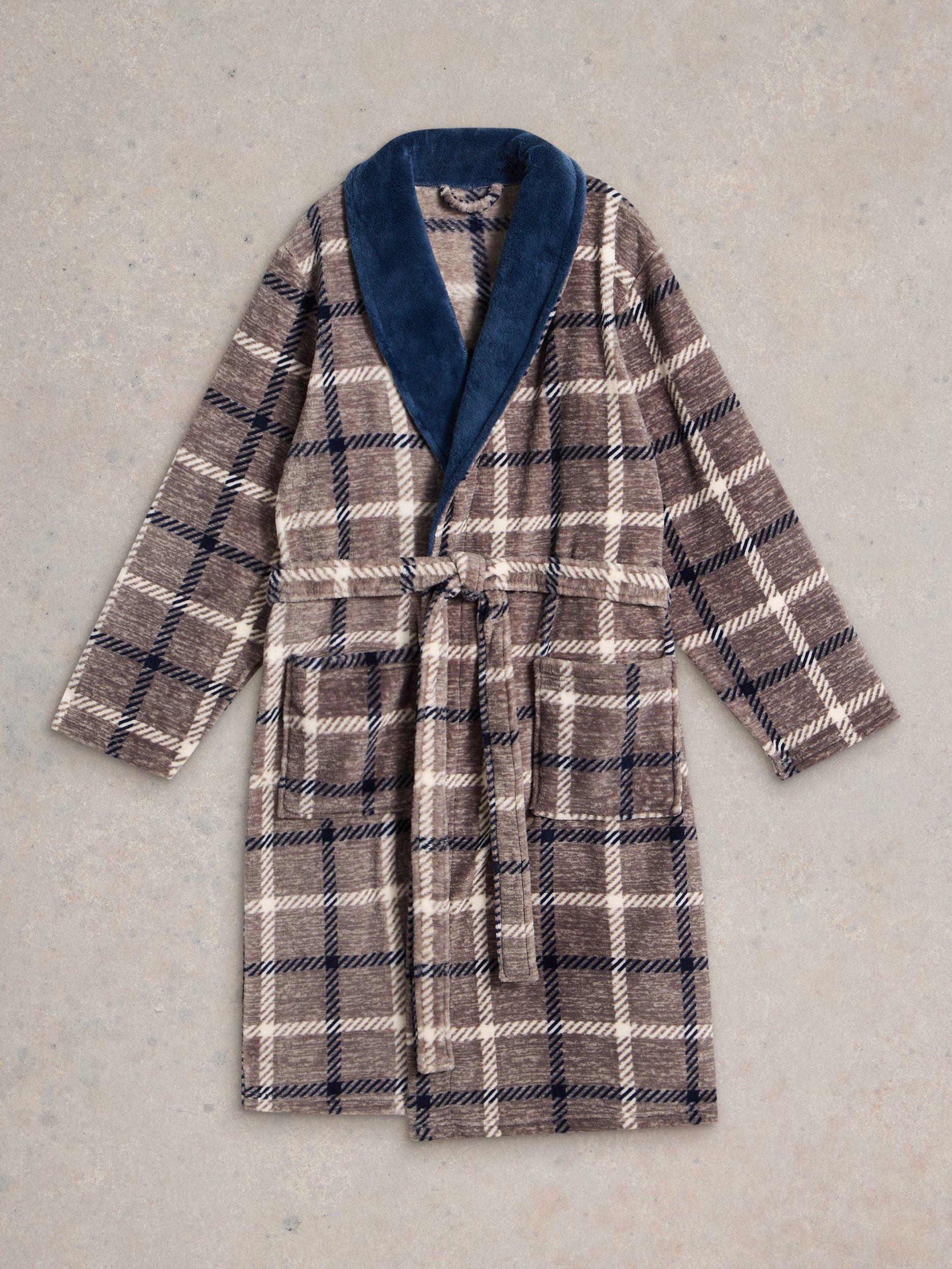 Product image 5 of 6, which shows White Stuff Check Robe, Grey Mlt, XXS