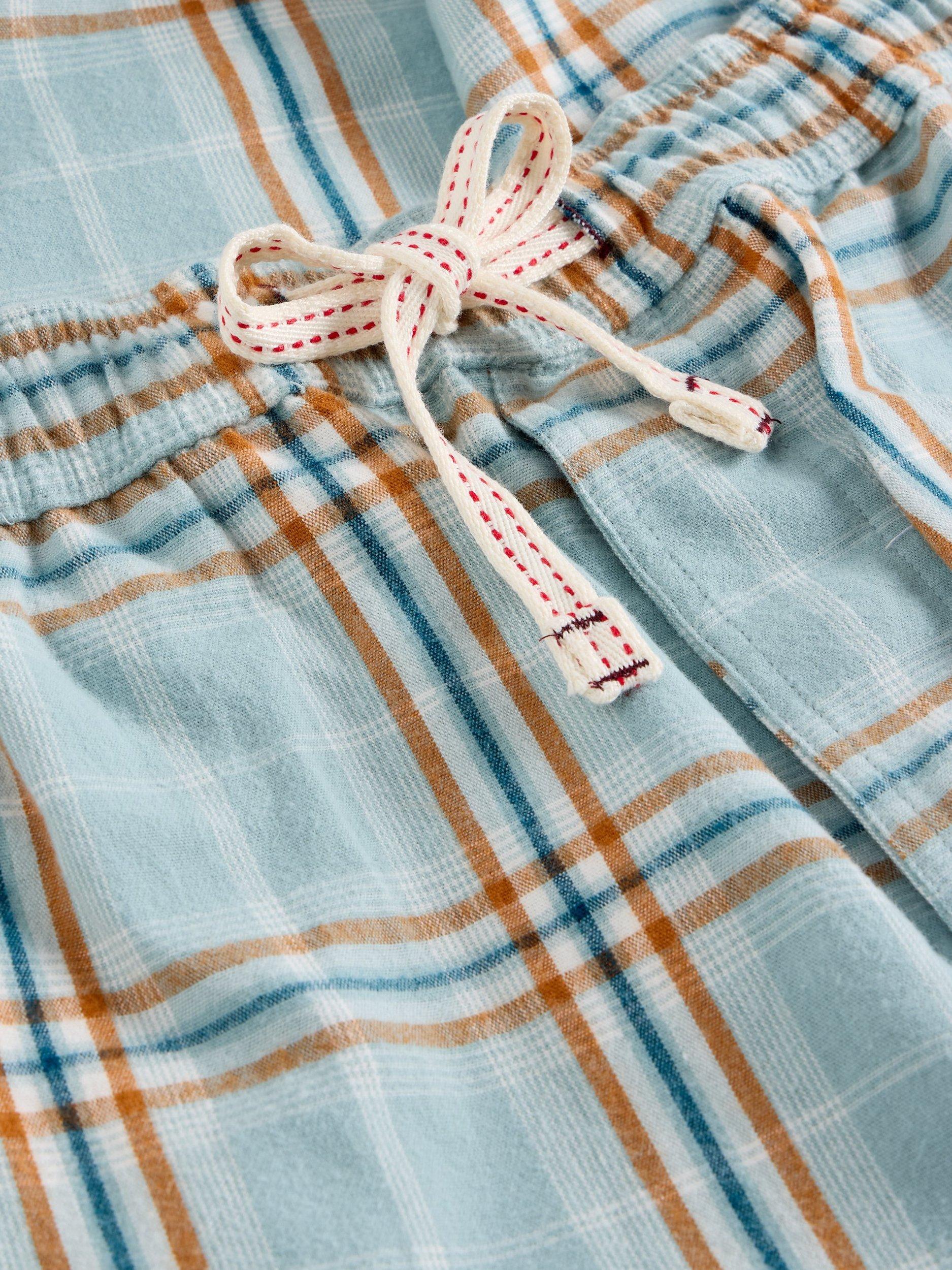 Product image 2 of 2, which shows White Stuff Moorland Check Brushed Cotton Pyjamas Bottoms, Blue/Multi, XXS