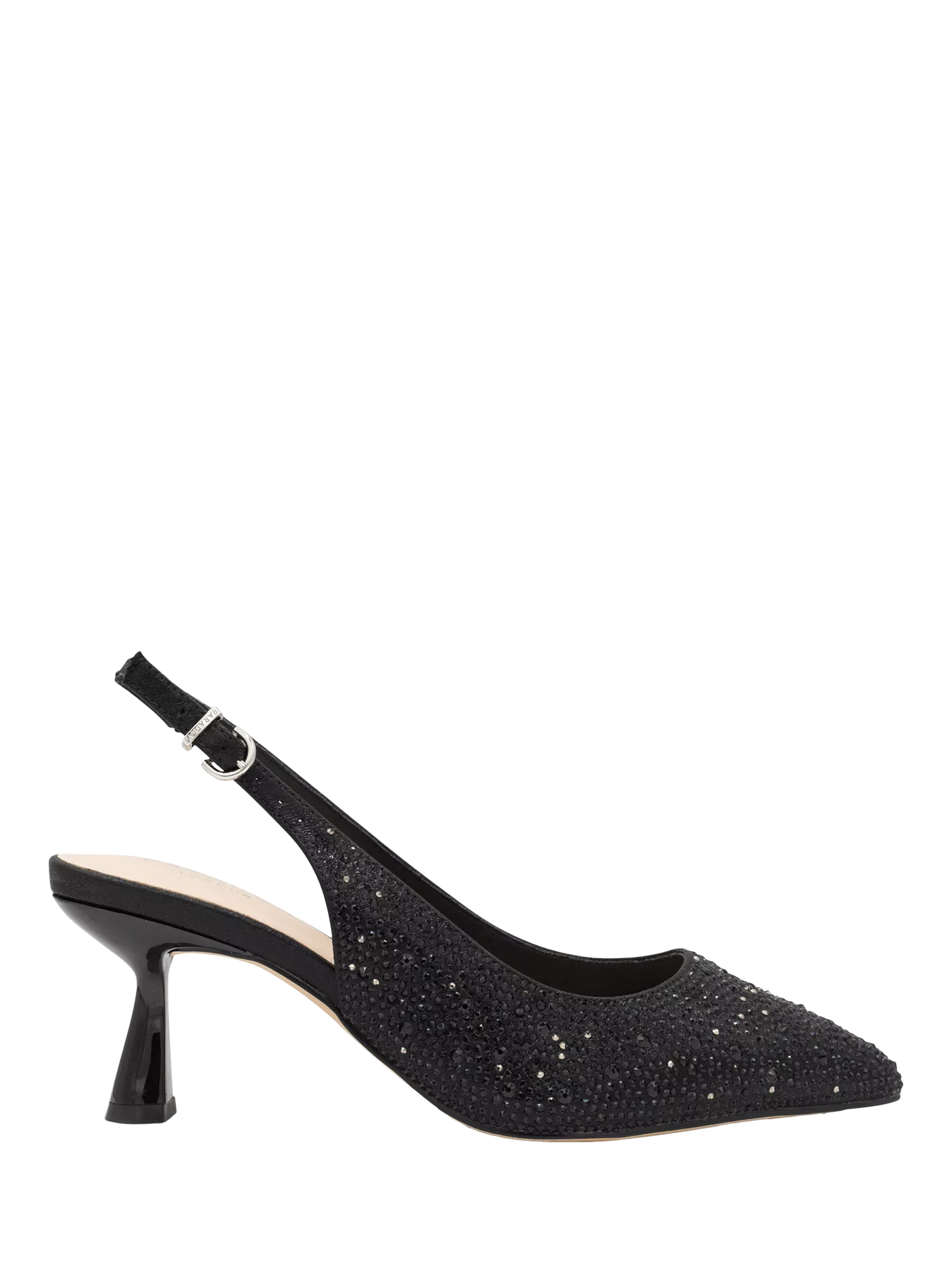 Black and silver kitten heels best sale