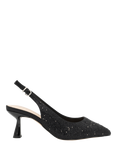 Paradox London Fiora Wide Fit Diamante Kitten Heel Slingback Court Shoes