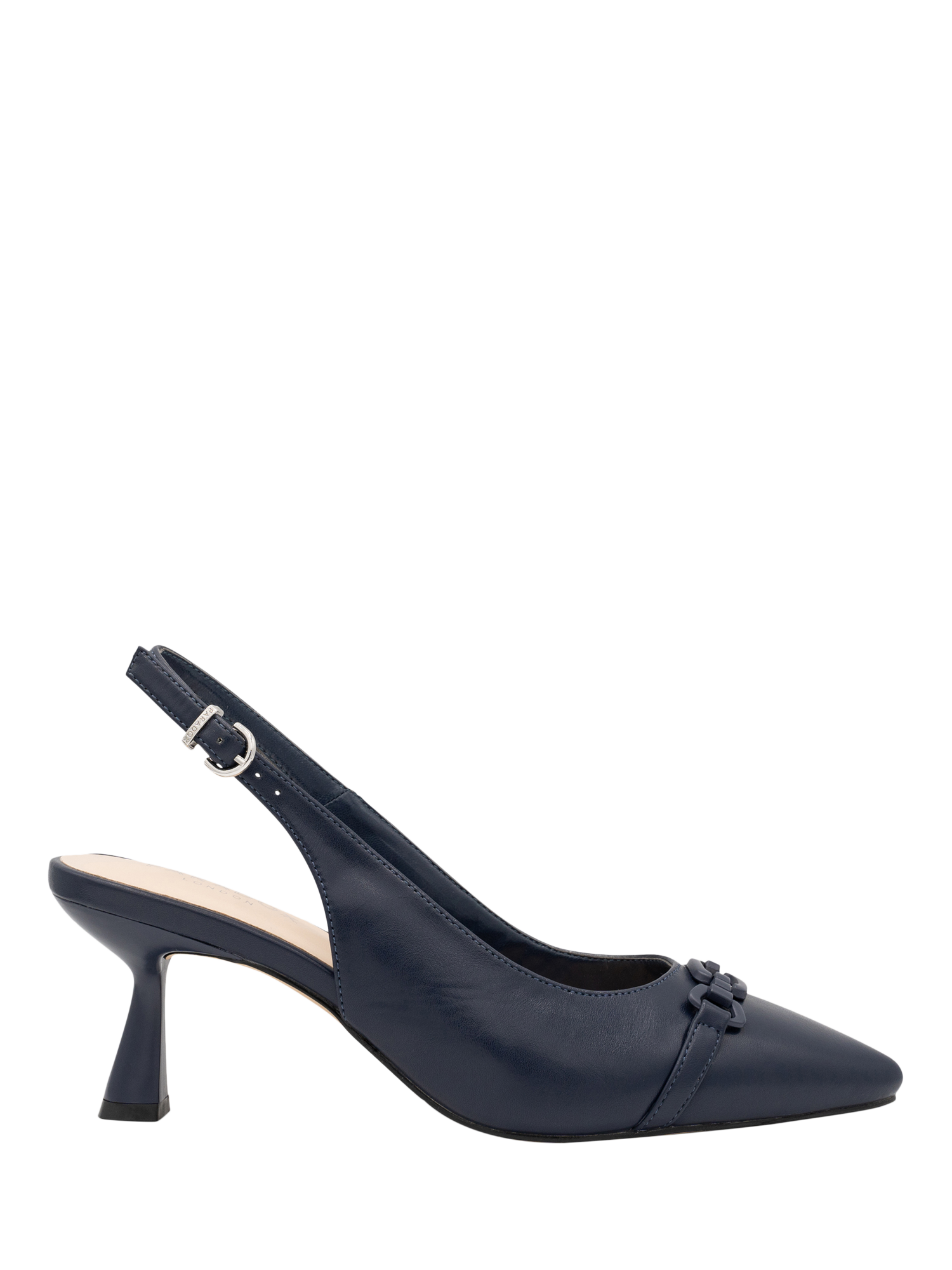 Product image 1 of 5, which shows Paradox London Ivonne Flared Heel Slingback Court Shoes, Navy, 3