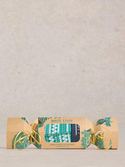 White Stuff Men's Boxers Cracker, Teal, Teal Pr
