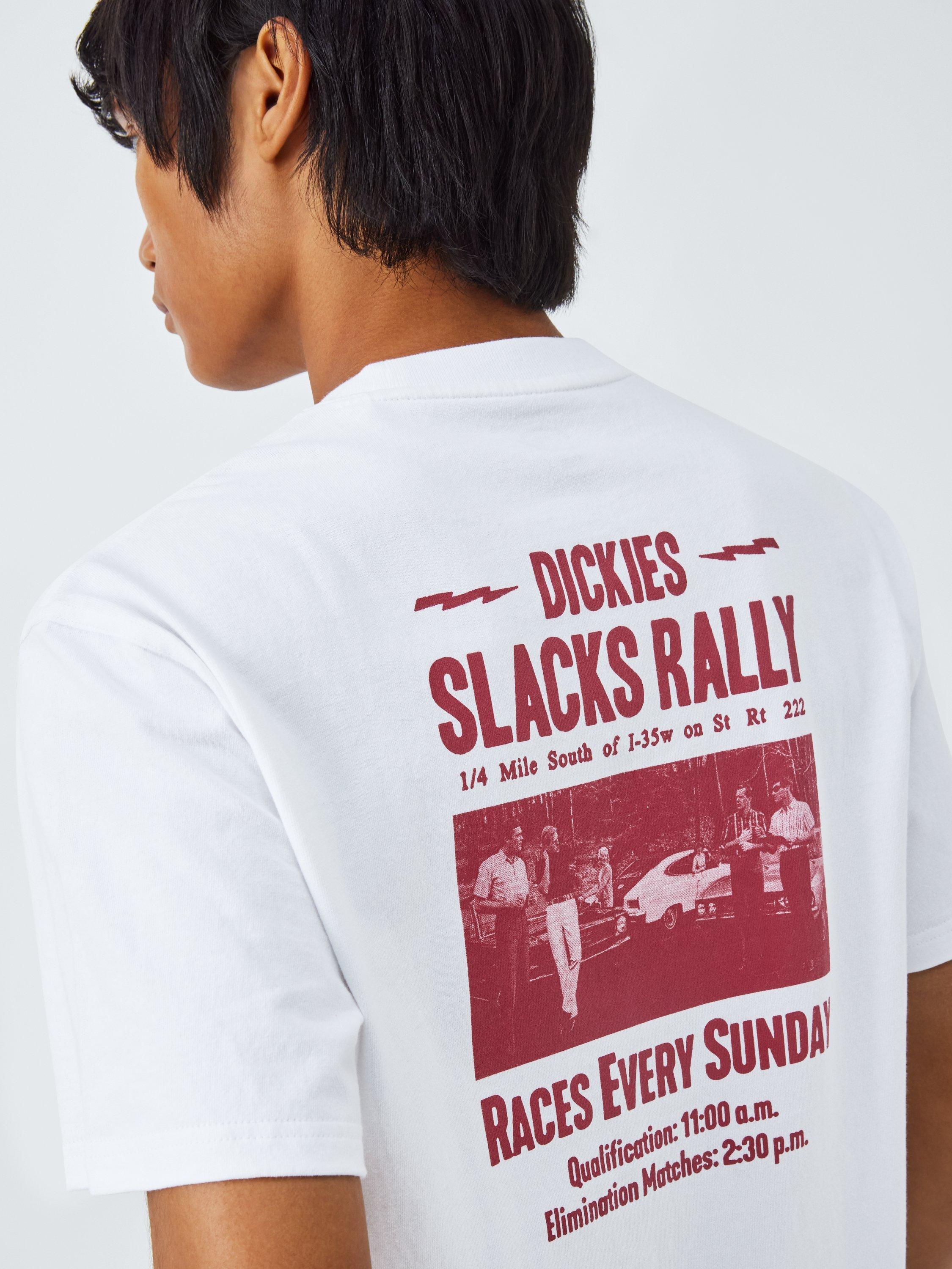 Product image 6 of 6, which shows Dickies Slacks Rally Cotton Regular Fit Short Sleeve T-Shirt, White, S