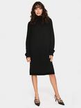 Saint Tropez Garbie Wool Blend Roll Neck Knee Length Dress, Black