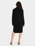 Saint Tropez Garbie Wool Blend Roll Neck Knee Length Dress, Black