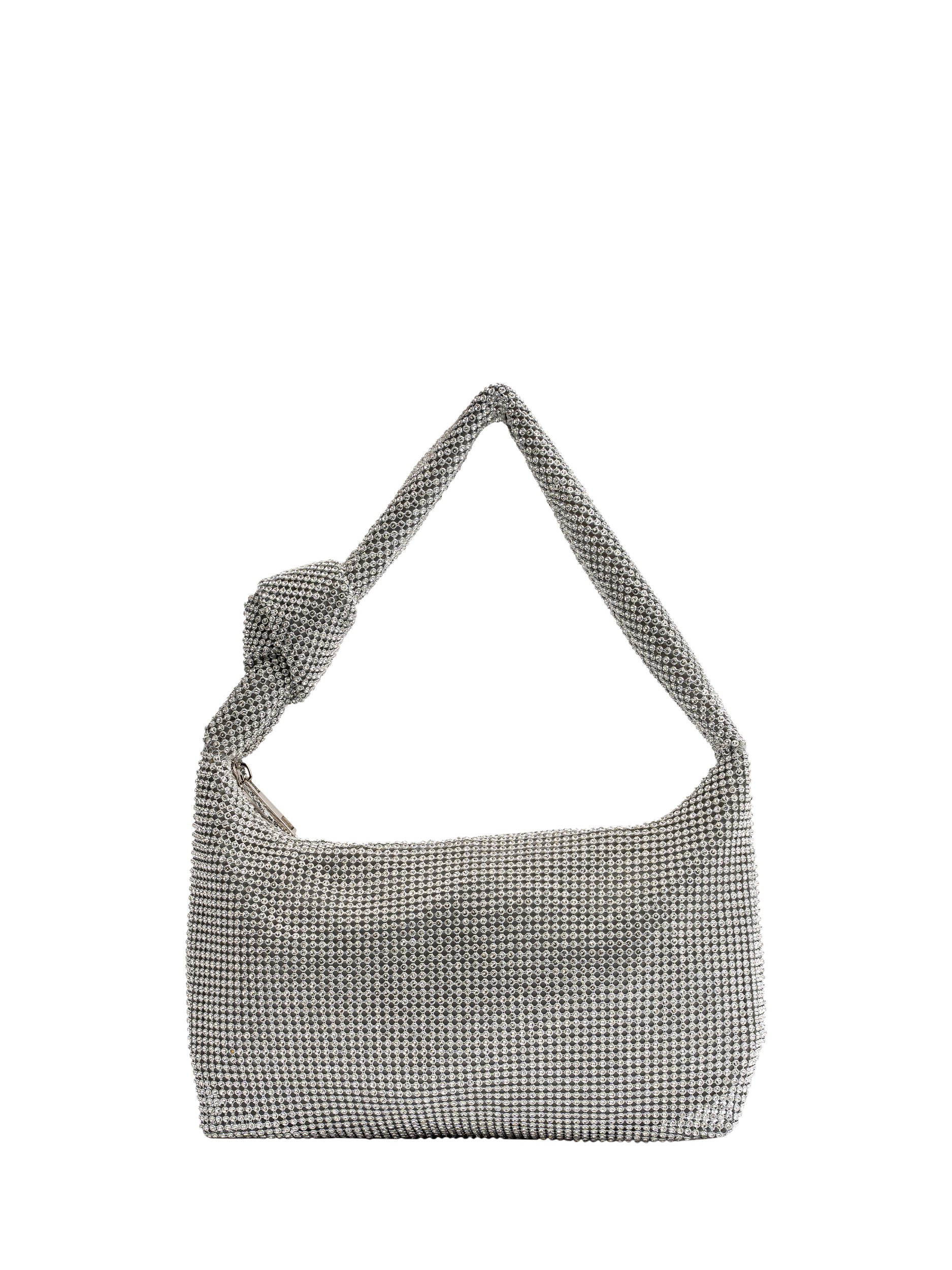 Product image 1 of 3, which shows Paradox London Danni Diamante Mesh Mini Shoulder Bag, Silver
