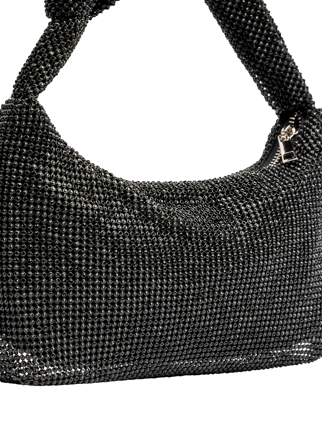 Product image 2 of 3, which shows Paradox London Danni Diamante Mesh Mini Shoulder Bag, Black, One Size