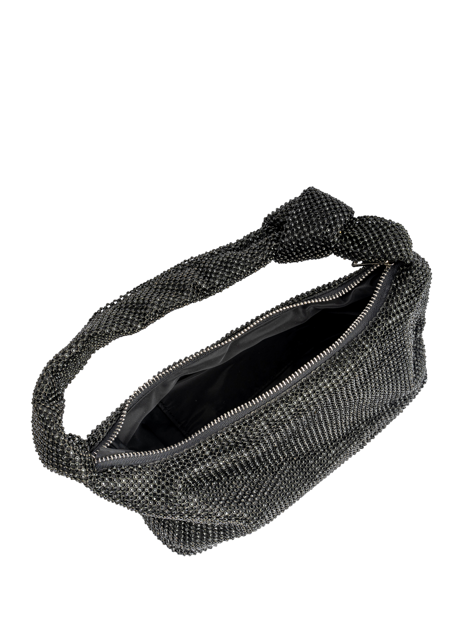 Product image 3 of 3, which shows Paradox London Danni Diamante Mesh Mini Shoulder Bag, Black, One Size