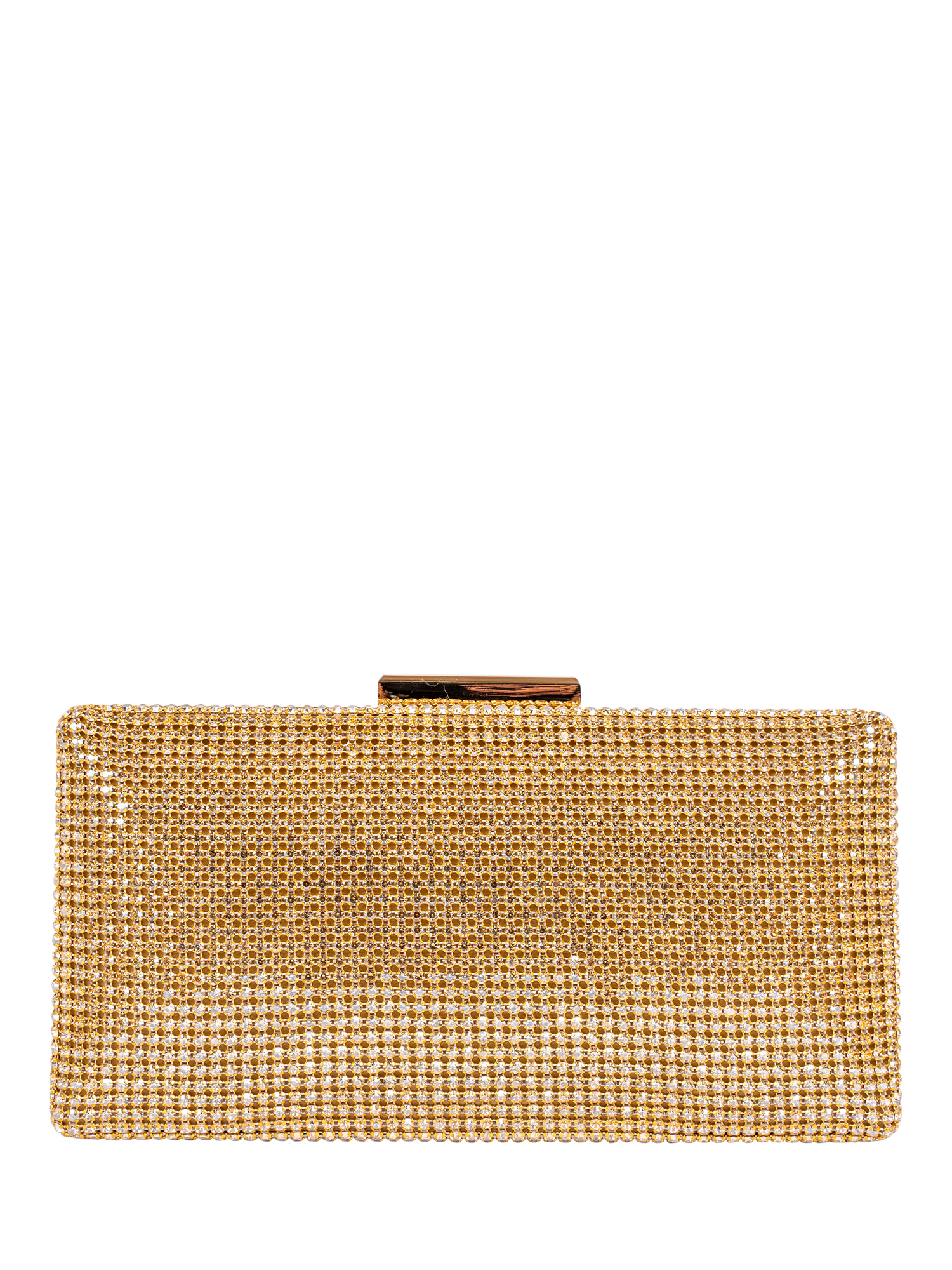 Product image 1 of 3, which shows Paradox London Debra Embellished Box Clutch Bag, Champagne