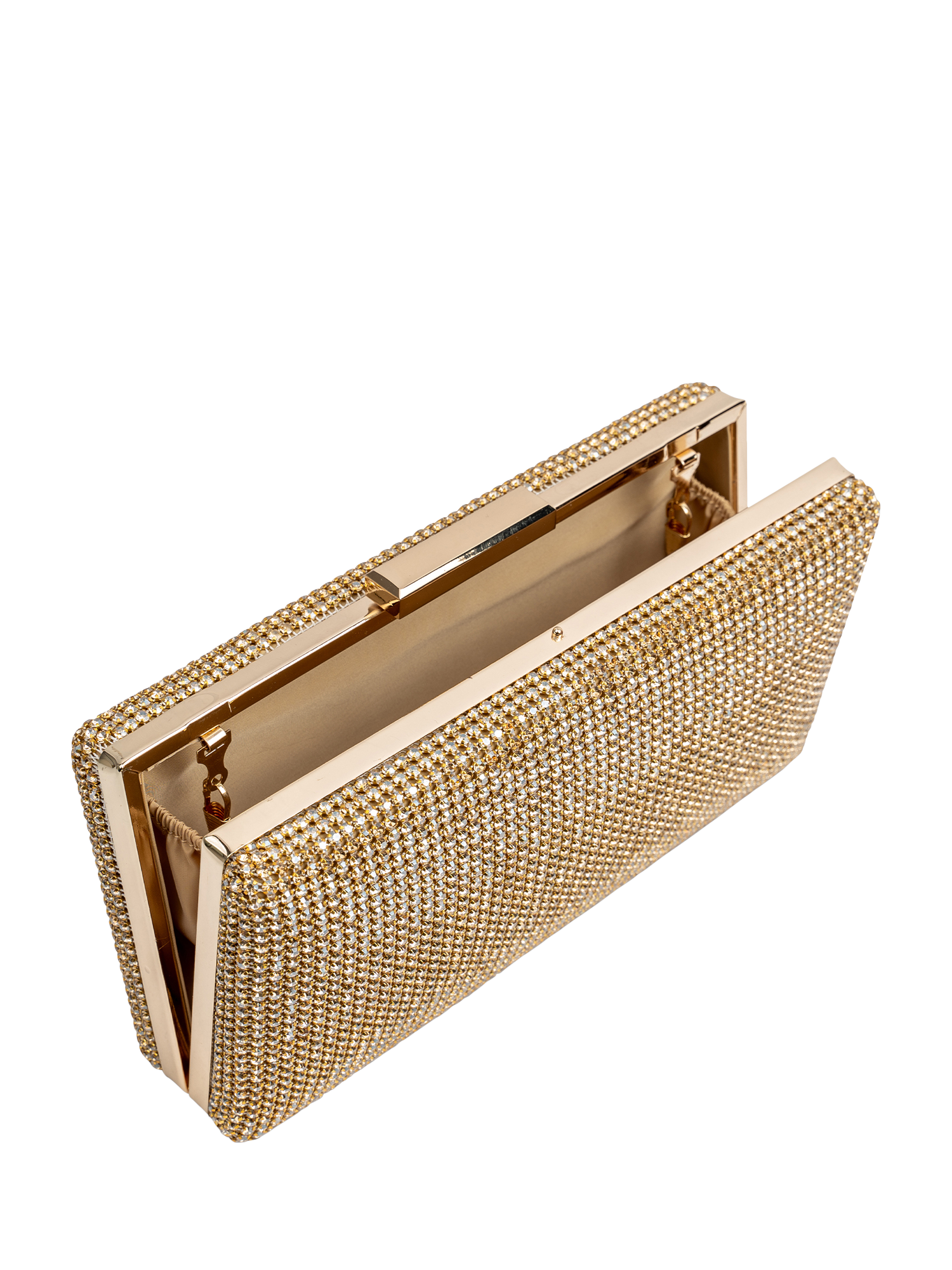 Product image 3 of 3, which shows Paradox London Debra Embellished Box Clutch Bag, Champagne