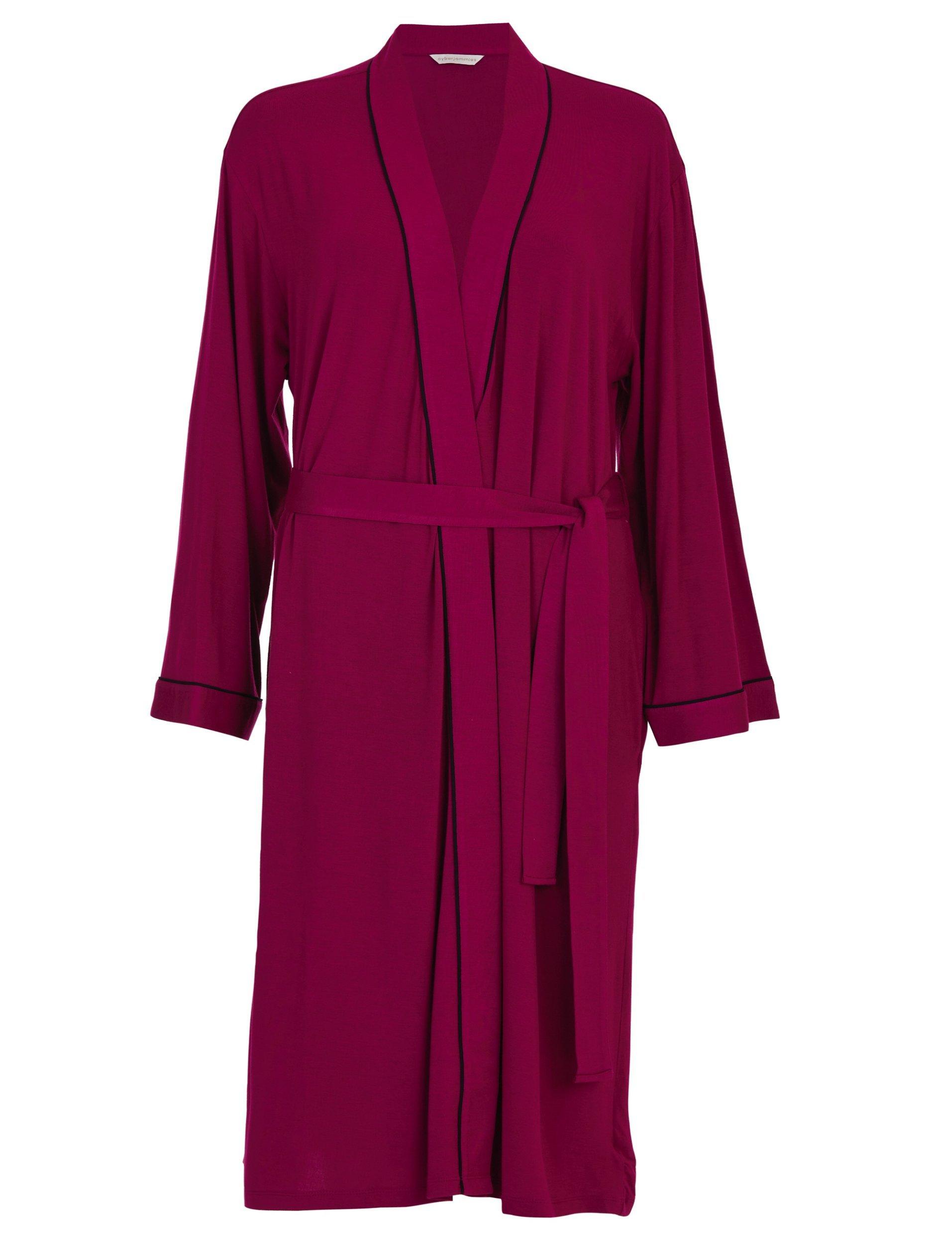 Product image 4 of 4, which shows Cyberjammies Penelope Jersey Long Dressing Gown, Berry, 6