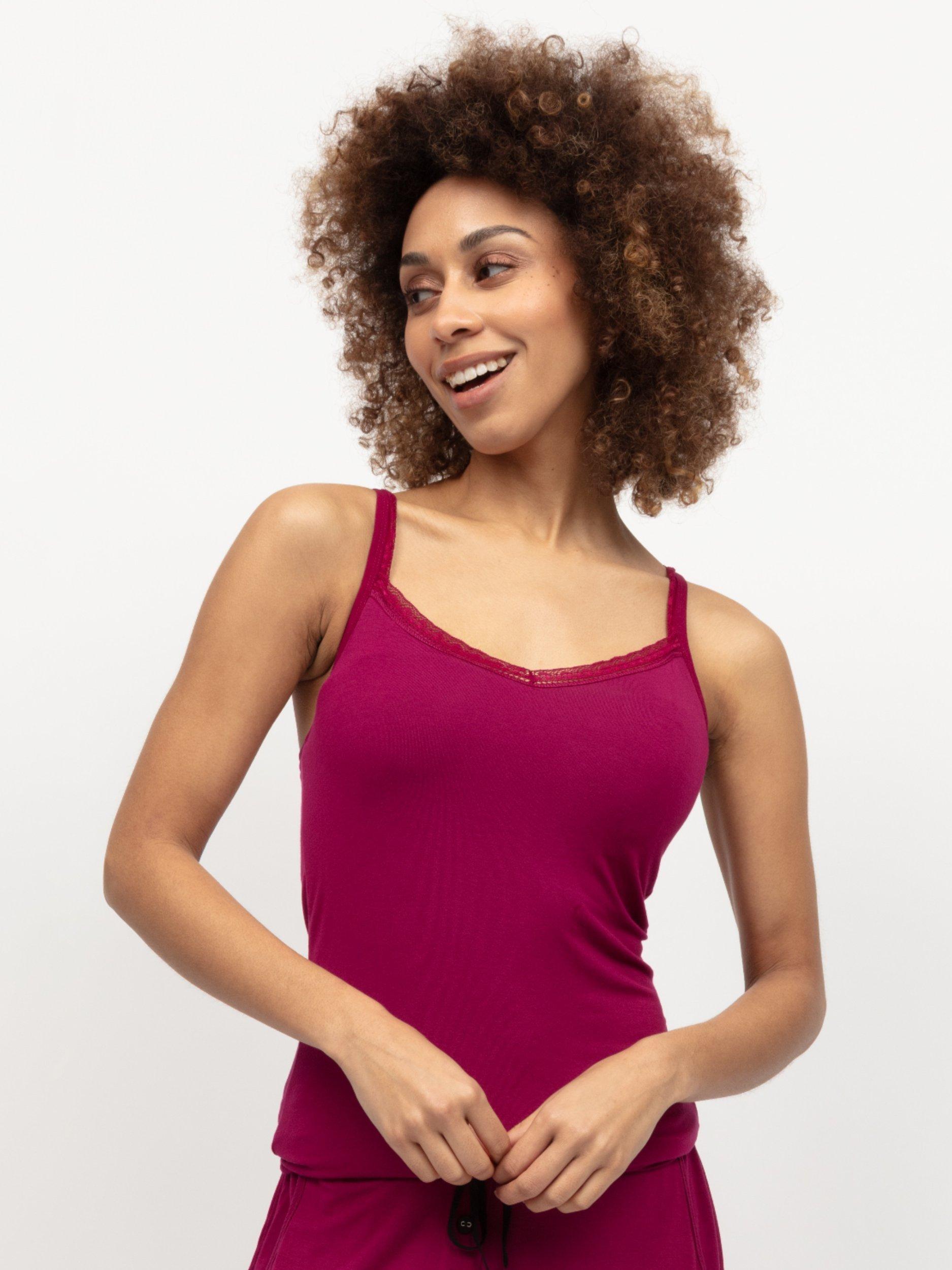 Product image 1 of 3, which shows Cyberjammies Penelope Hidden Support Vest Top, Berry, 22