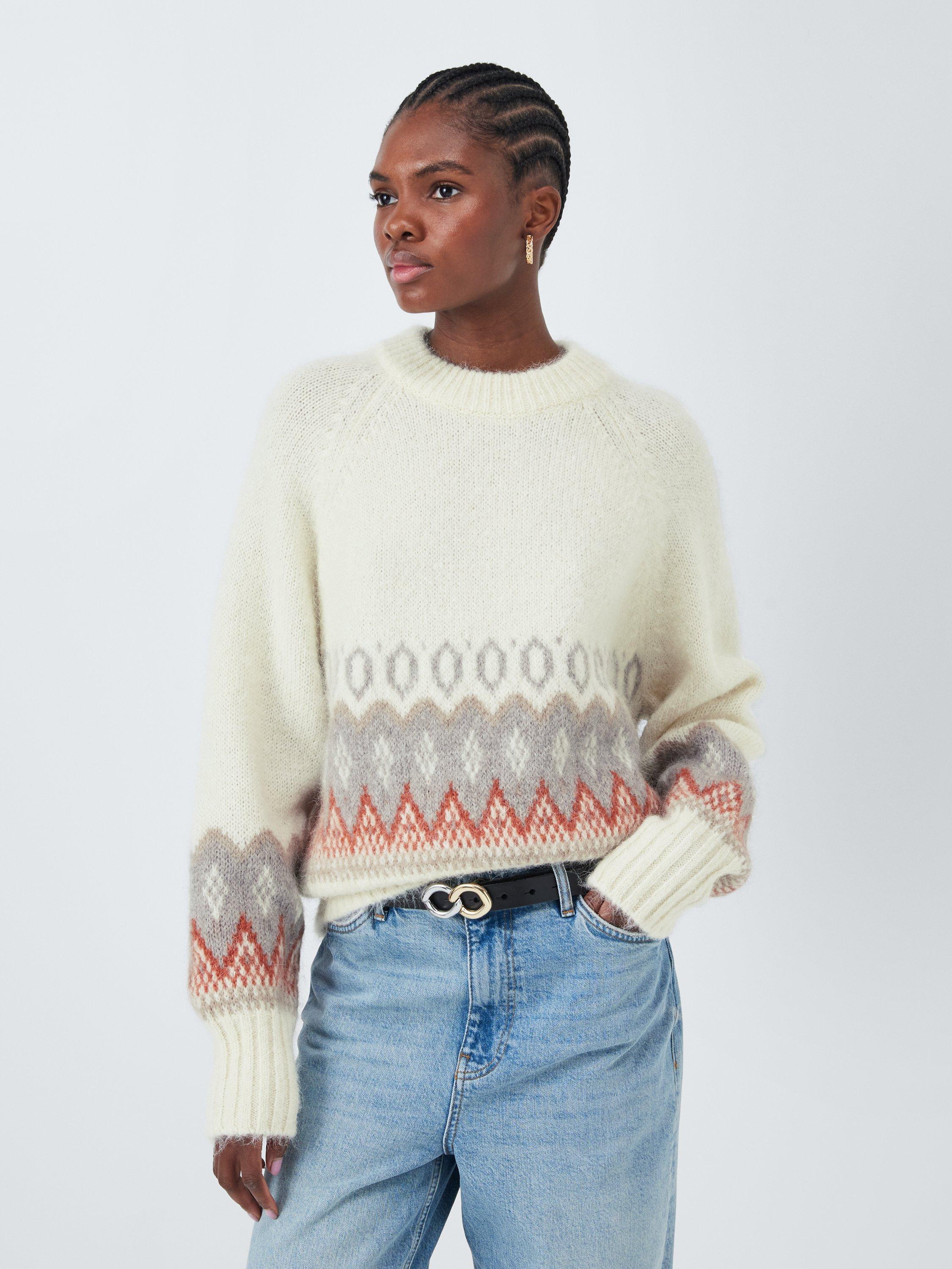 AND/OR Riley Fair Isle Wool Rich Jumper, Natural Fairisle