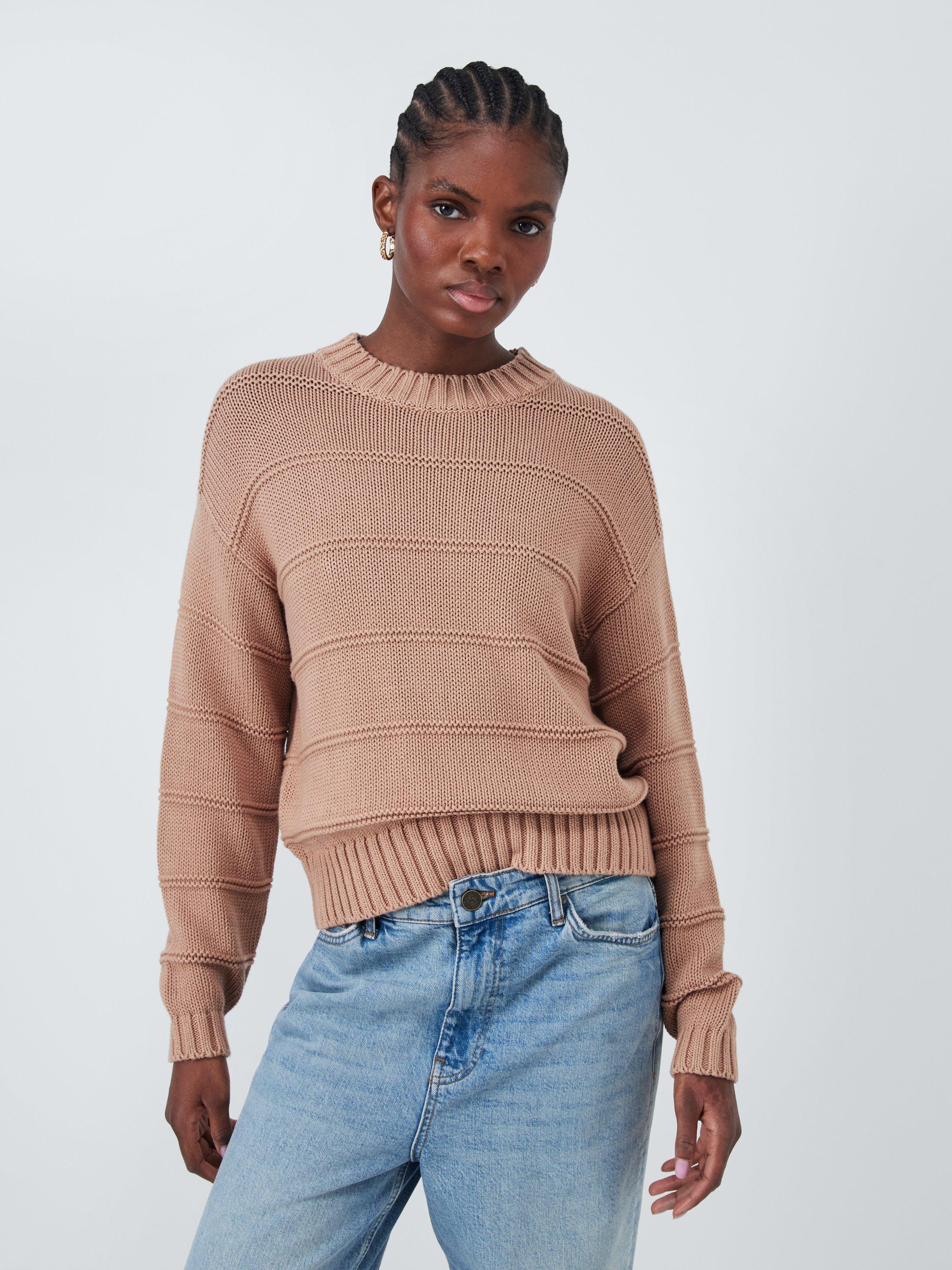 Product image 1 of 7, which shows AND/OR Aire Textured Stripe Jumper, Orange, XL