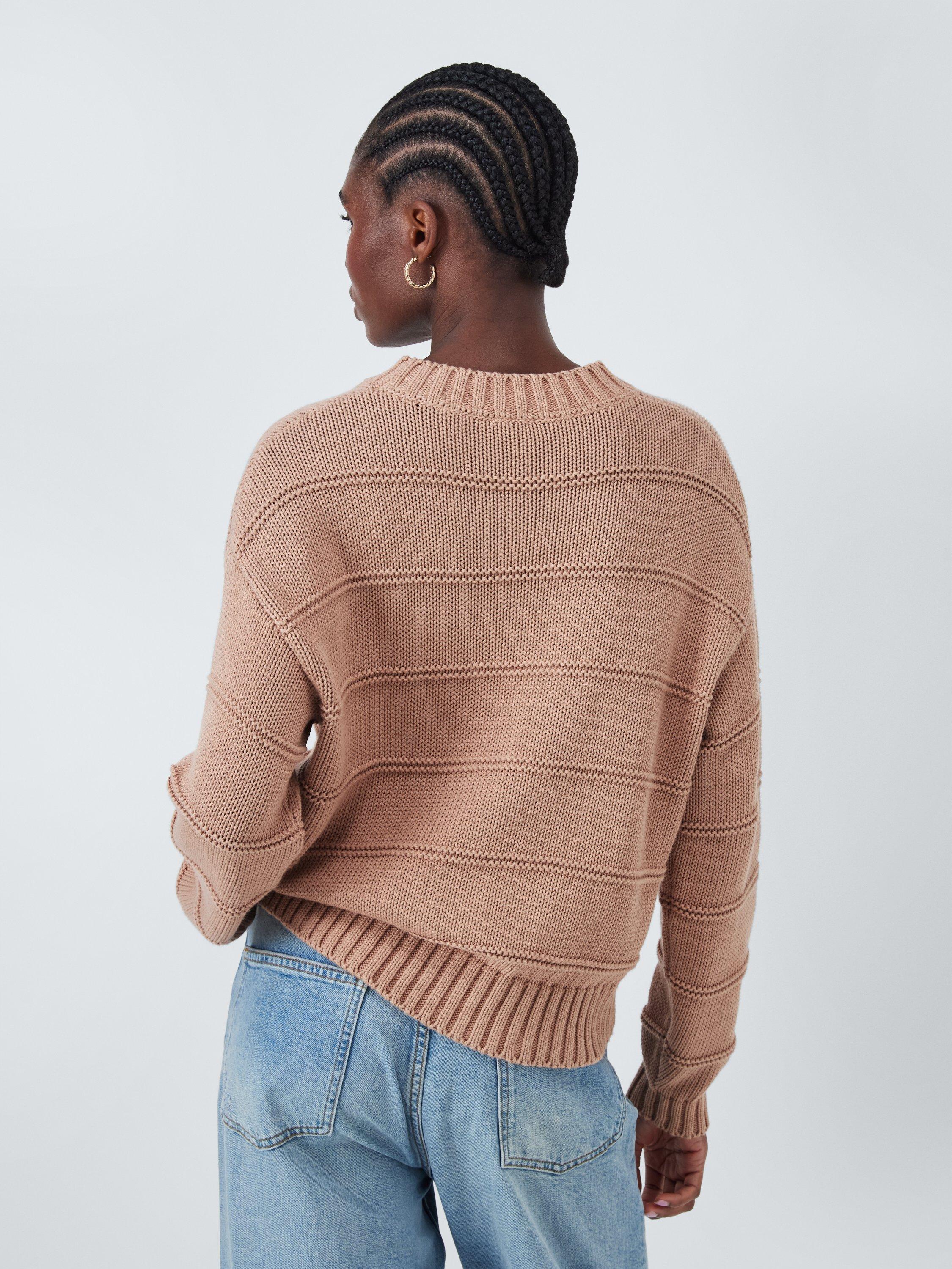 Product image 2 of 7, which shows AND/OR Aire Textured Stripe Jumper, Orange, XL