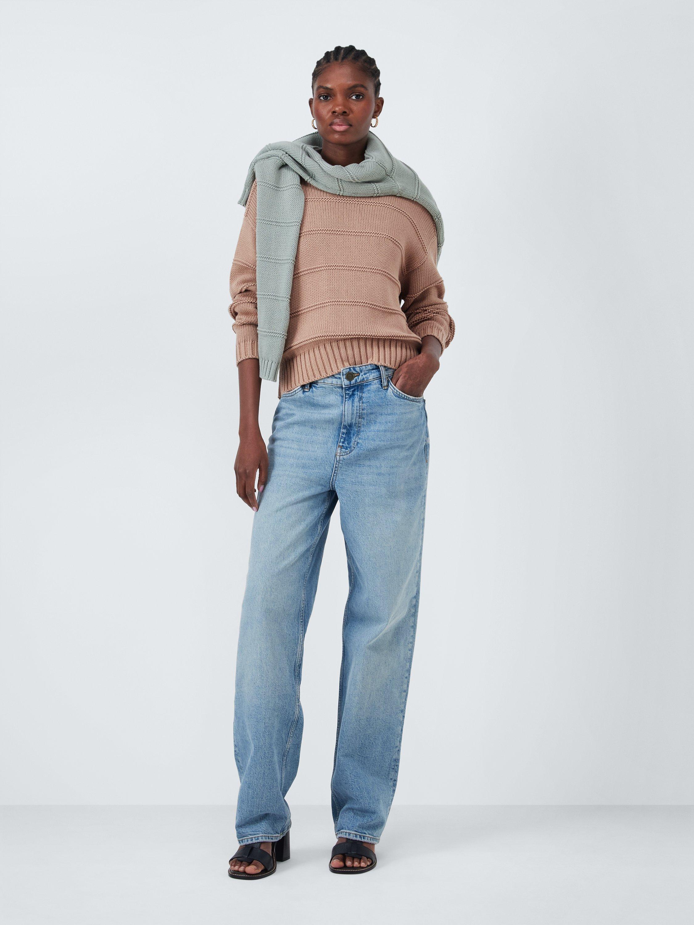 Product image 3 of 7, which shows AND/OR Aire Textured Stripe Jumper, Orange, XL