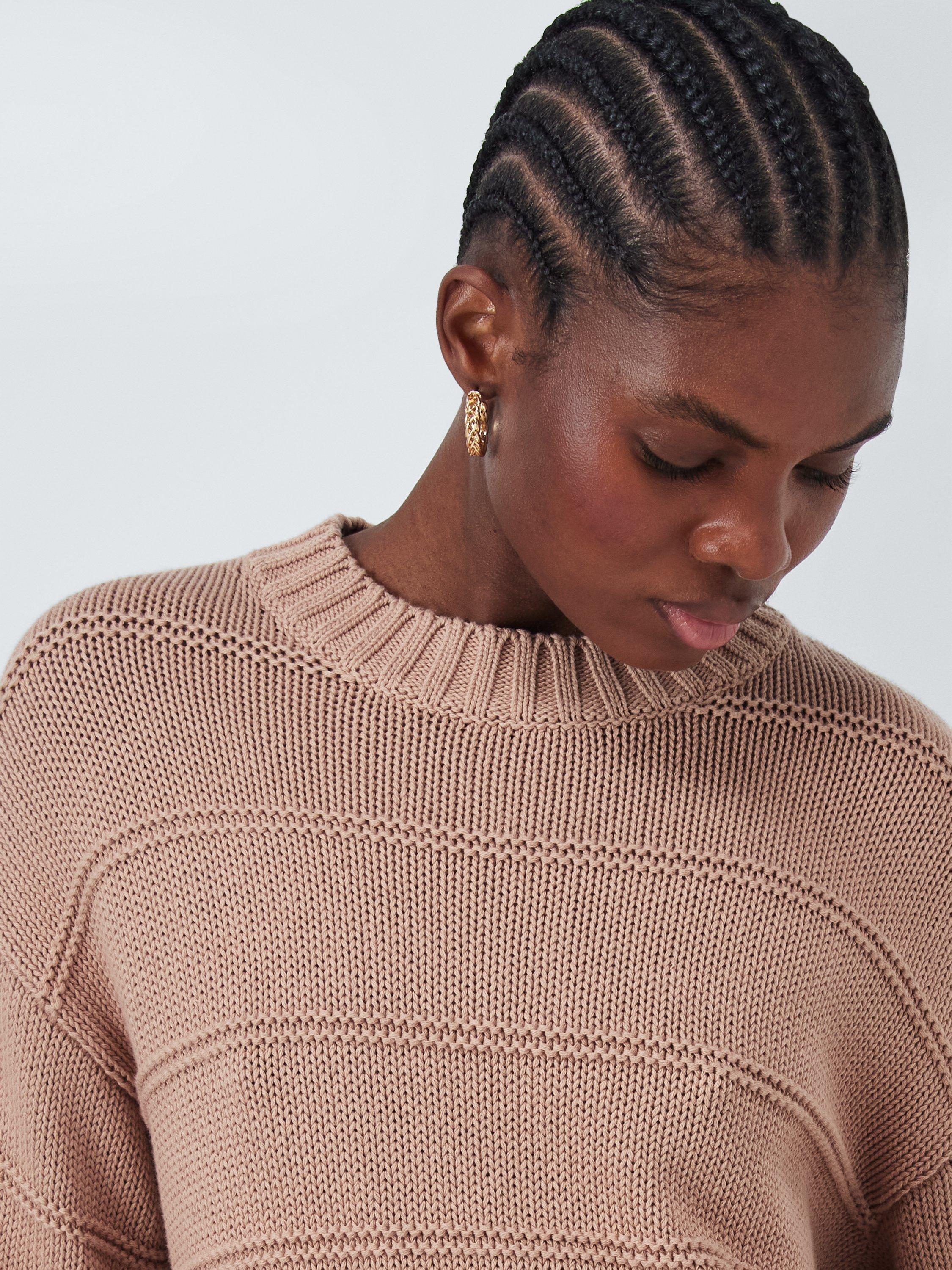 Product image 5 of 7, which shows AND/OR Aire Textured Stripe Jumper, Orange, XL