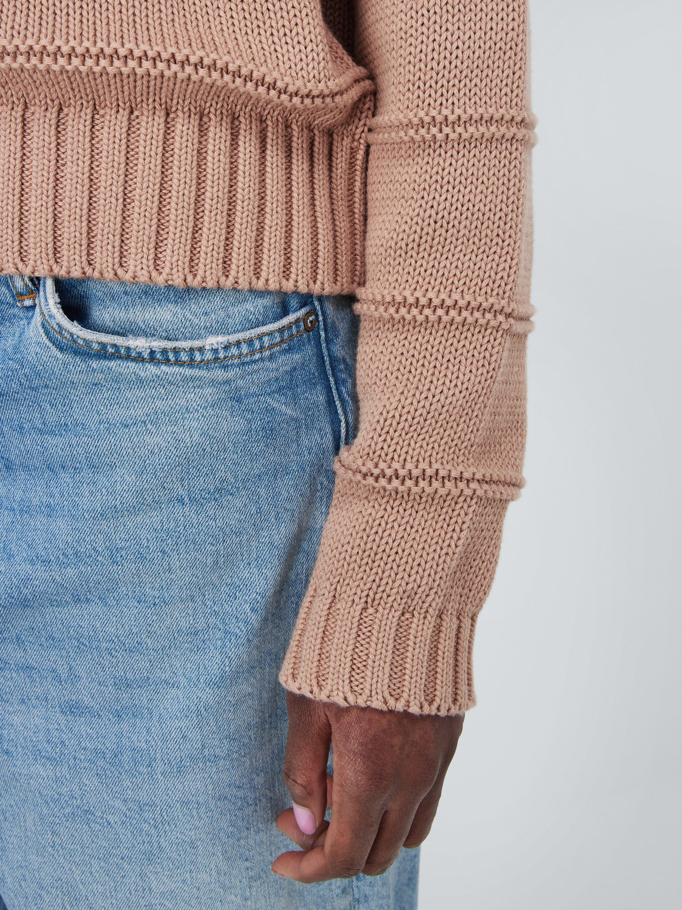 Product image 6 of 7, which shows AND/OR Aire Textured Stripe Jumper, Orange, XL