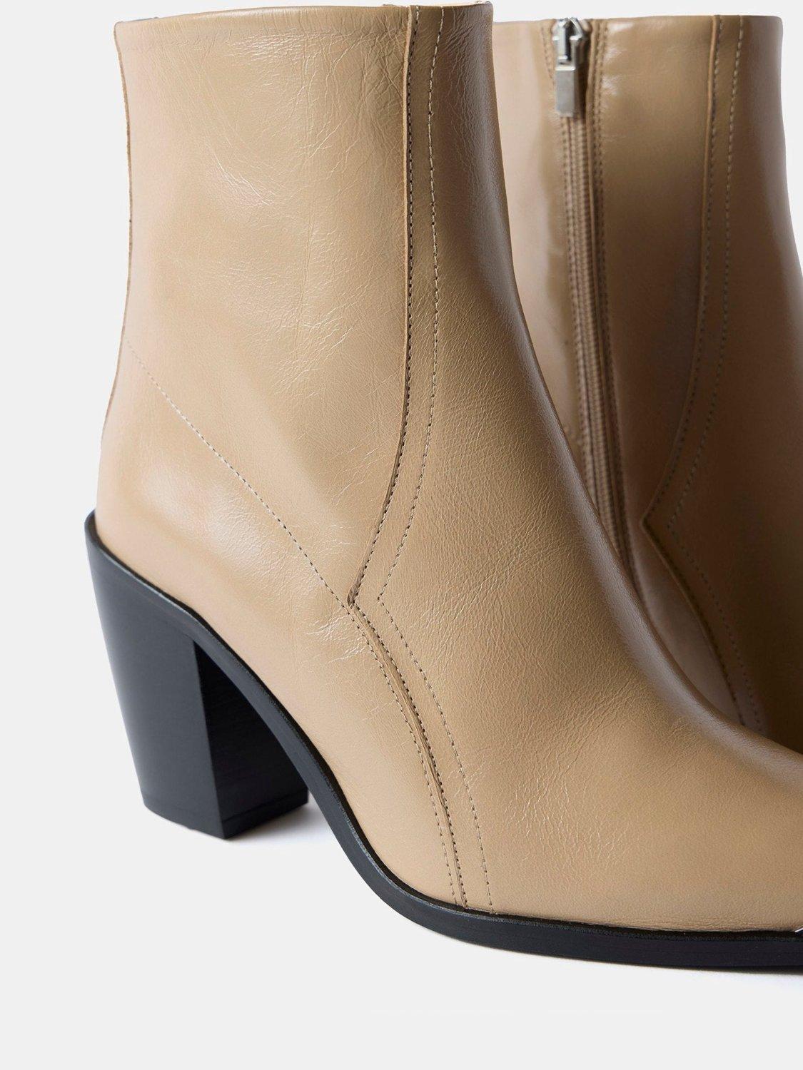 Taupe leather ankle boots online