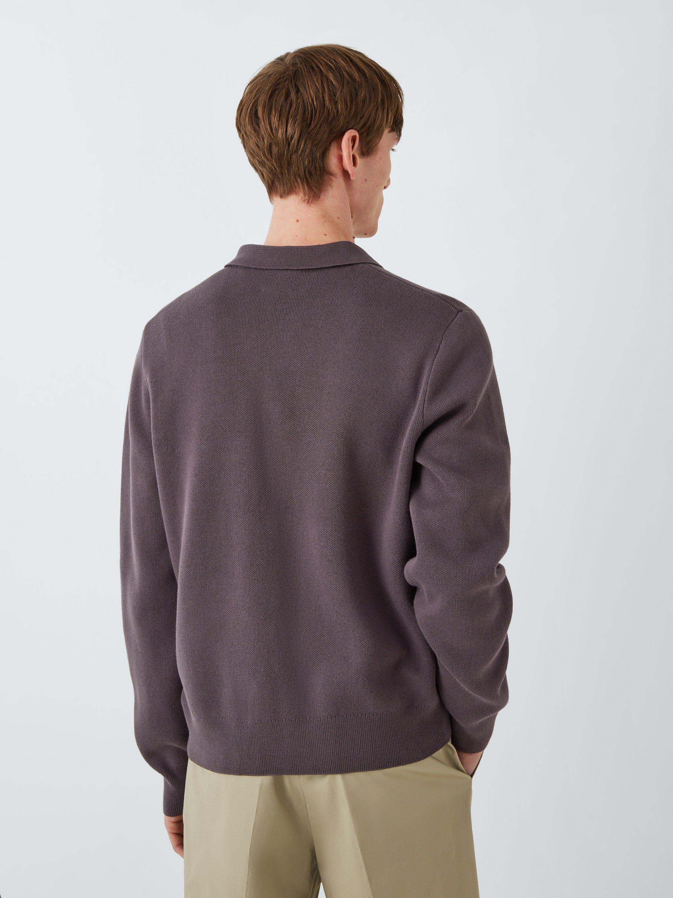 Product image 2 of 6, which shows Kin Floral Embroidered Cotton Knit Shirt, Shale, S