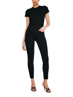 Good American Good Legs Cropped Jeans, Black, Black